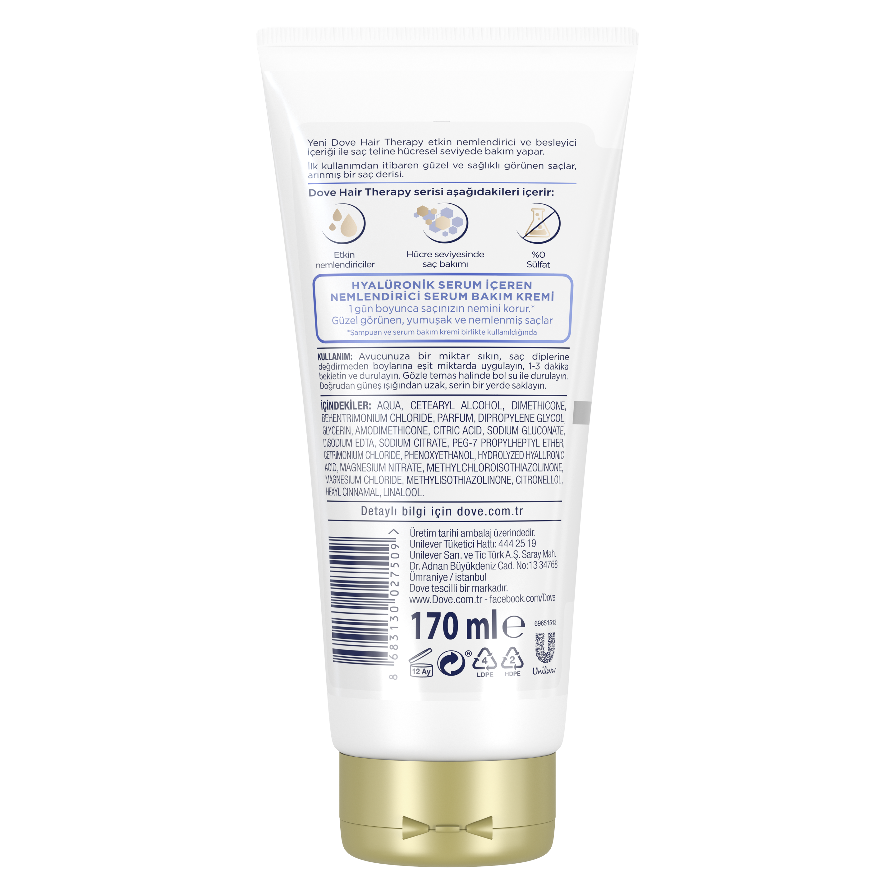 Dove Hair Therapy Hydration Spa Sülfatsız Serum Saç Bakım Kremi