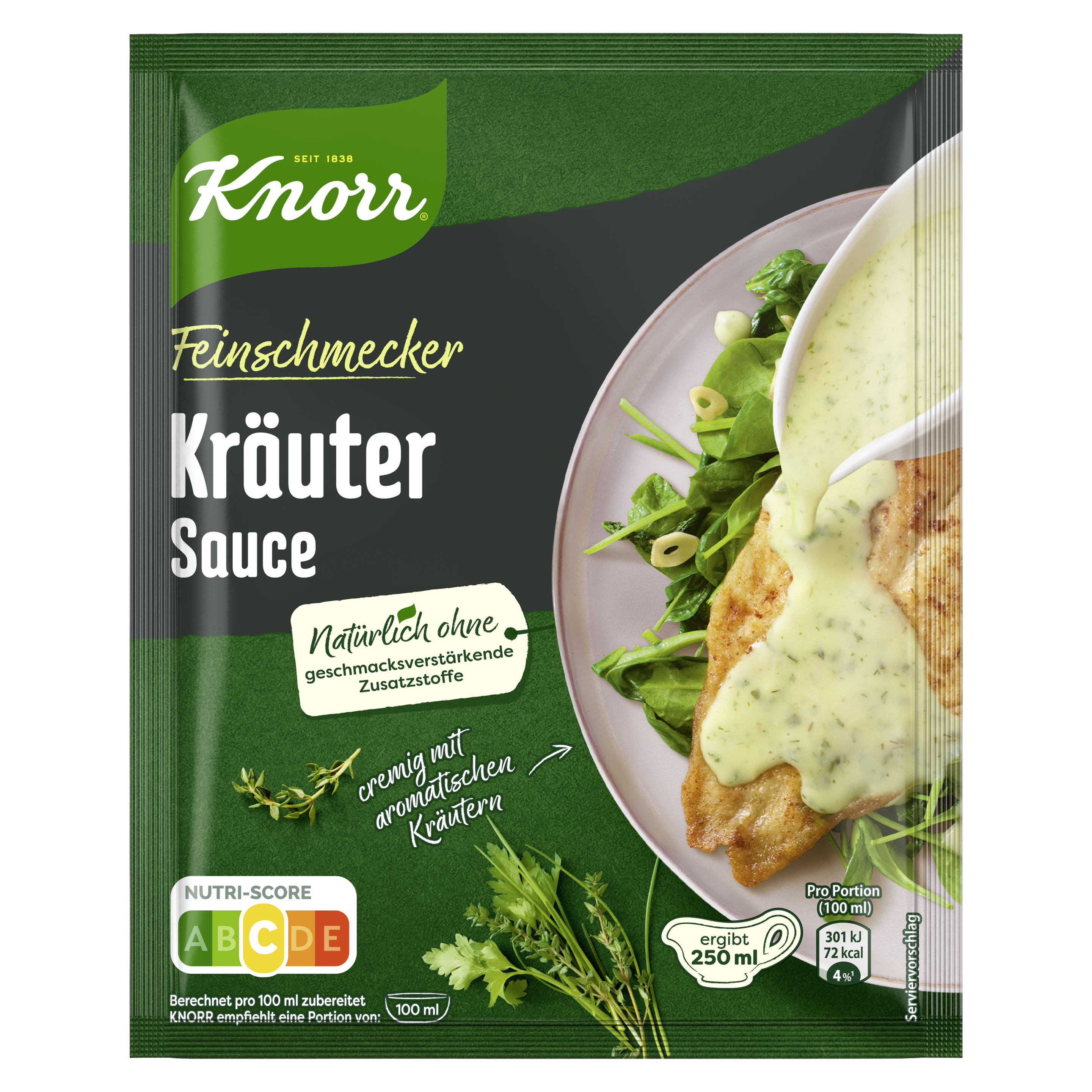 Knorr Feinschmecker Kräuter Sauce ergibt 250 ml