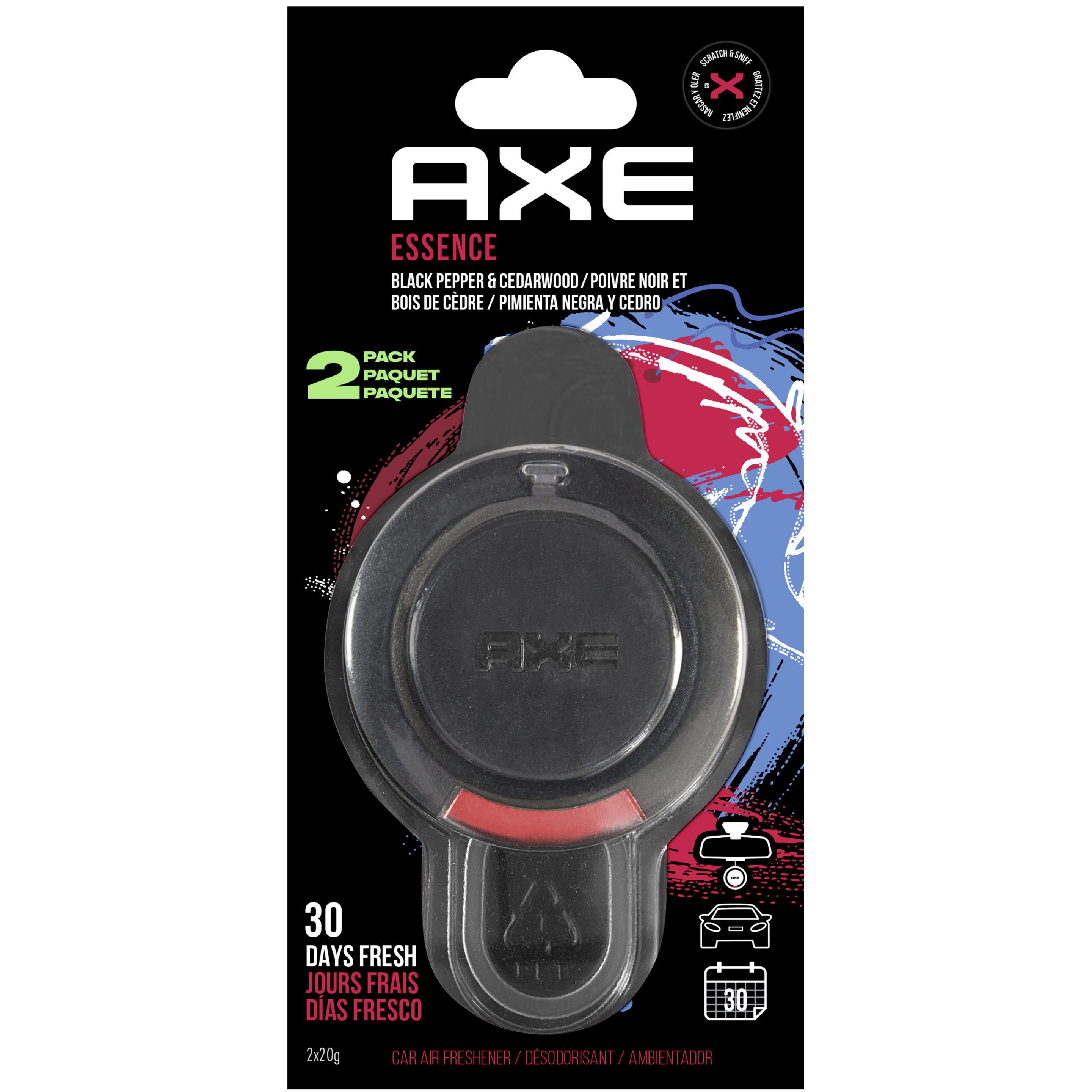 AXE Essence 3D Hanging Car Air Freshener, 2 pack