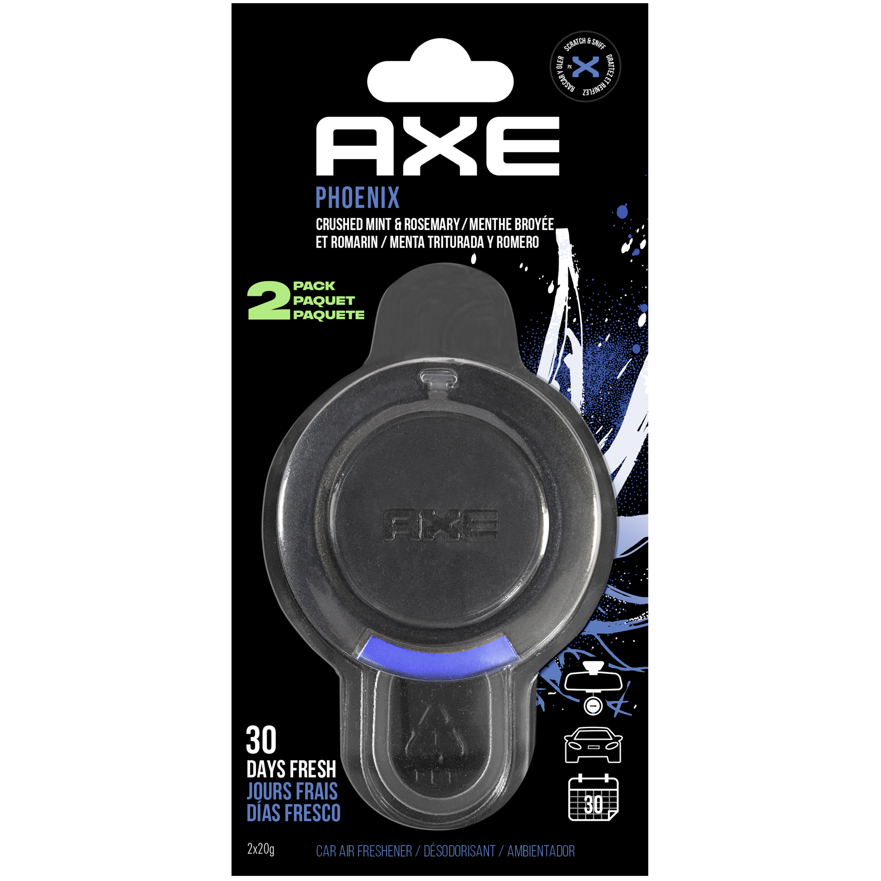 AXE Phoenix 3D Hanging Car Air Freshener, 2 pack