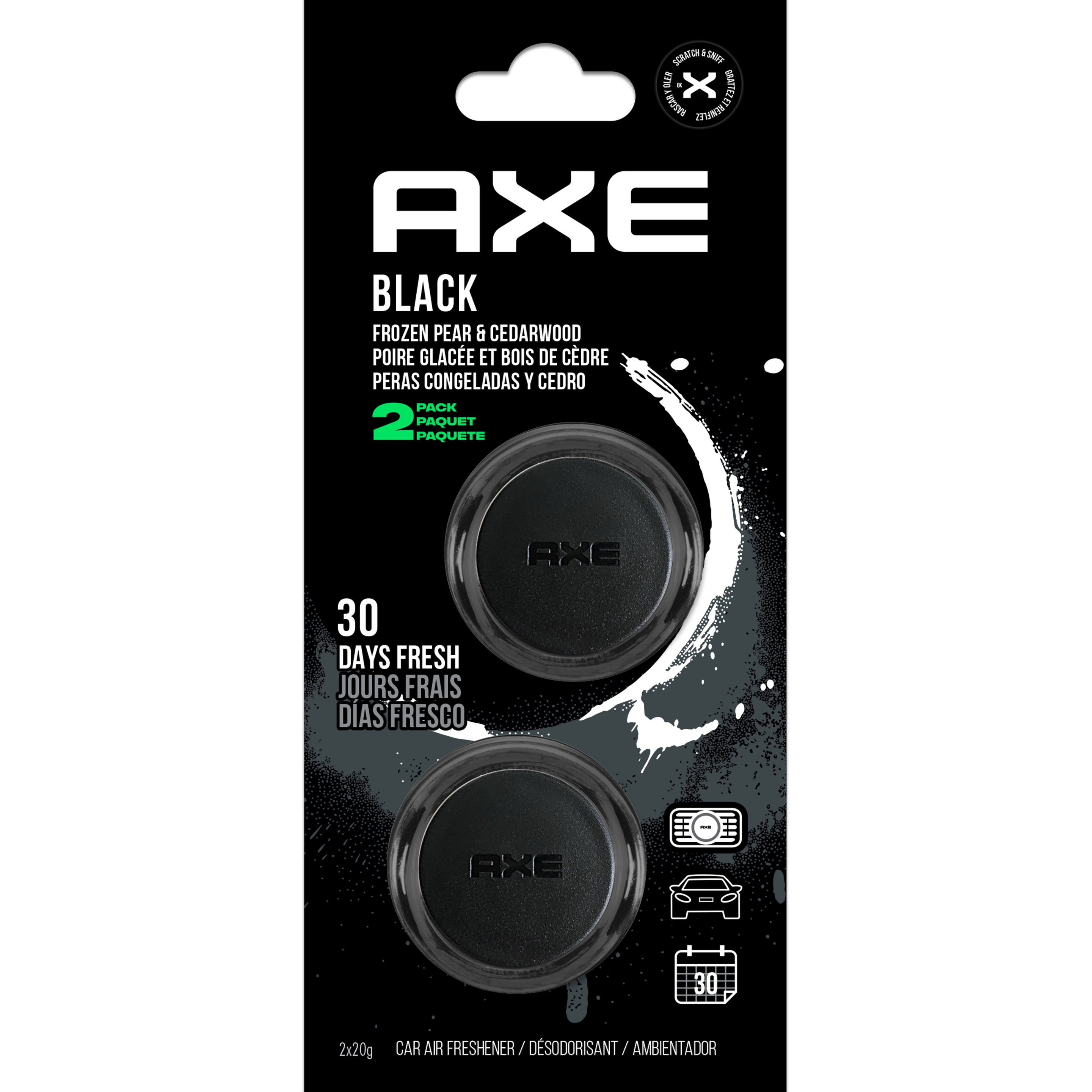 AXE Black Mini Vent Car Air Freshener 2 Pack AXE