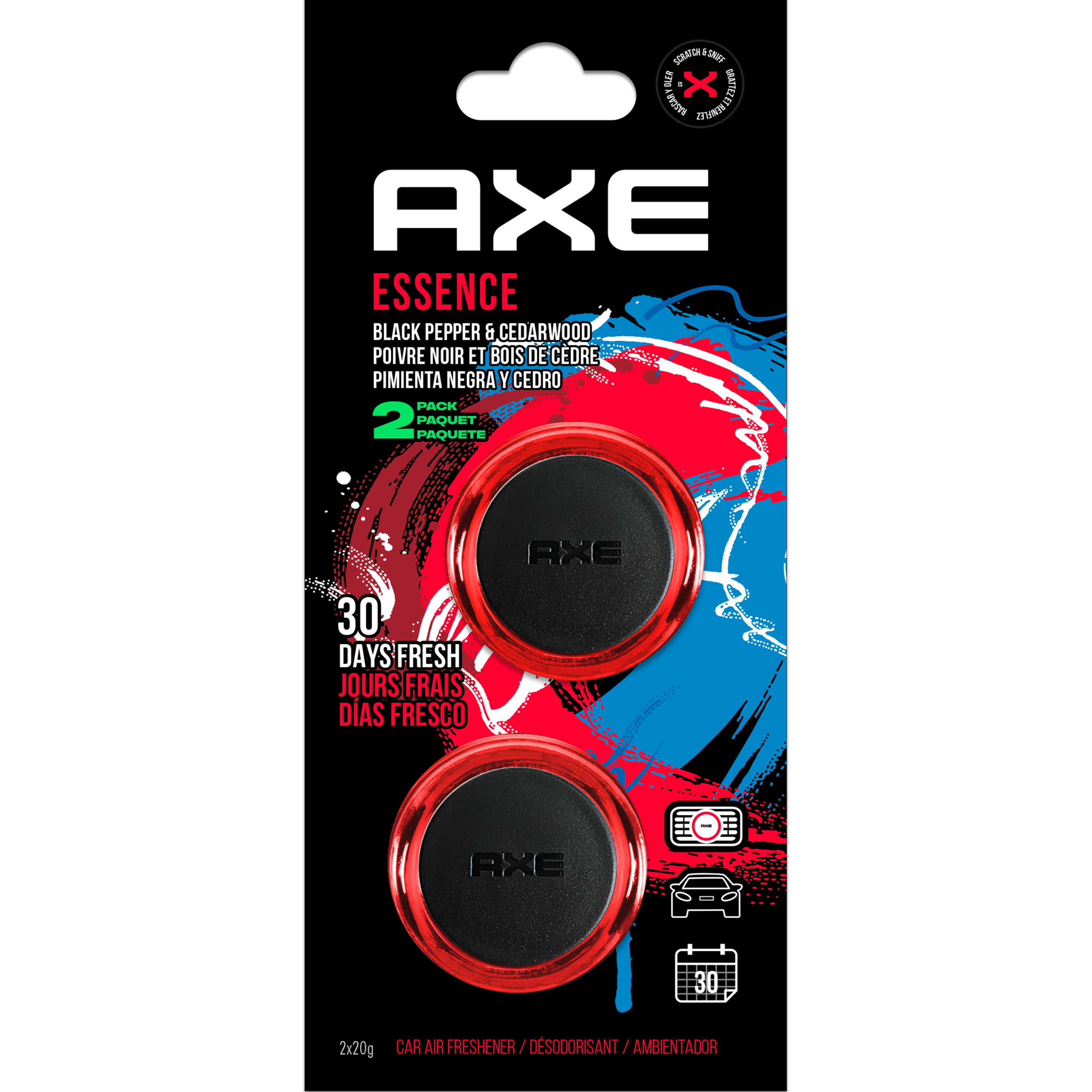 AXE Essence Mini Vent Car Air Freshener, 2 pack