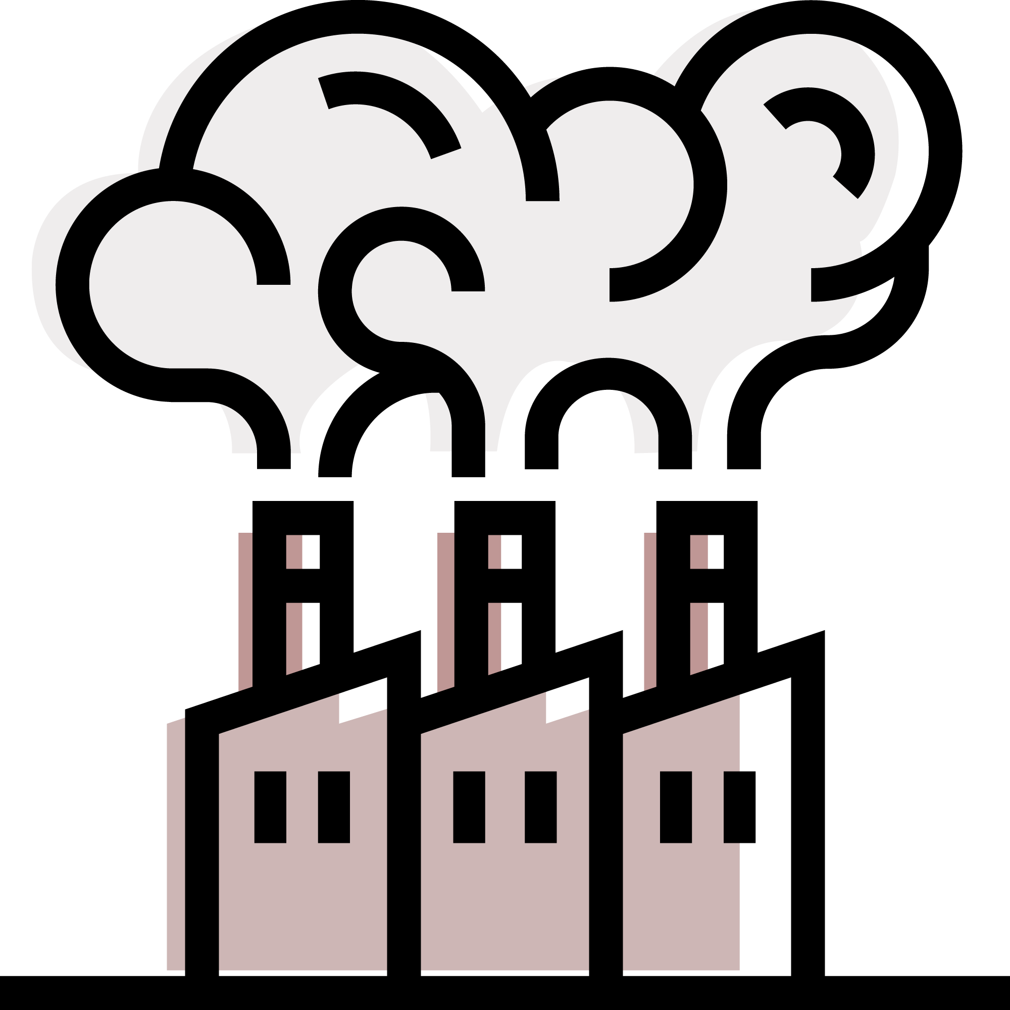 digitally drawn factory chimneys emitting gas
