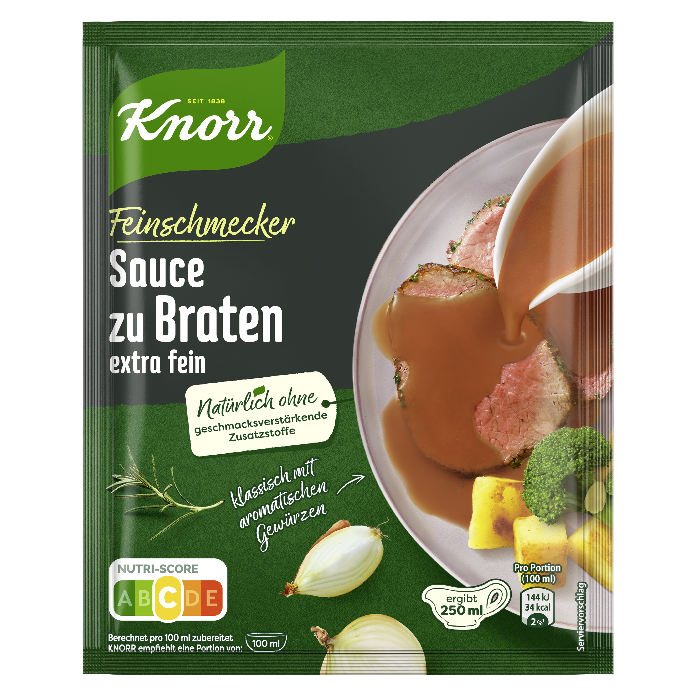 Knorr Feinschmecker Sauce zu Braten extra fein ergibt 250 ml