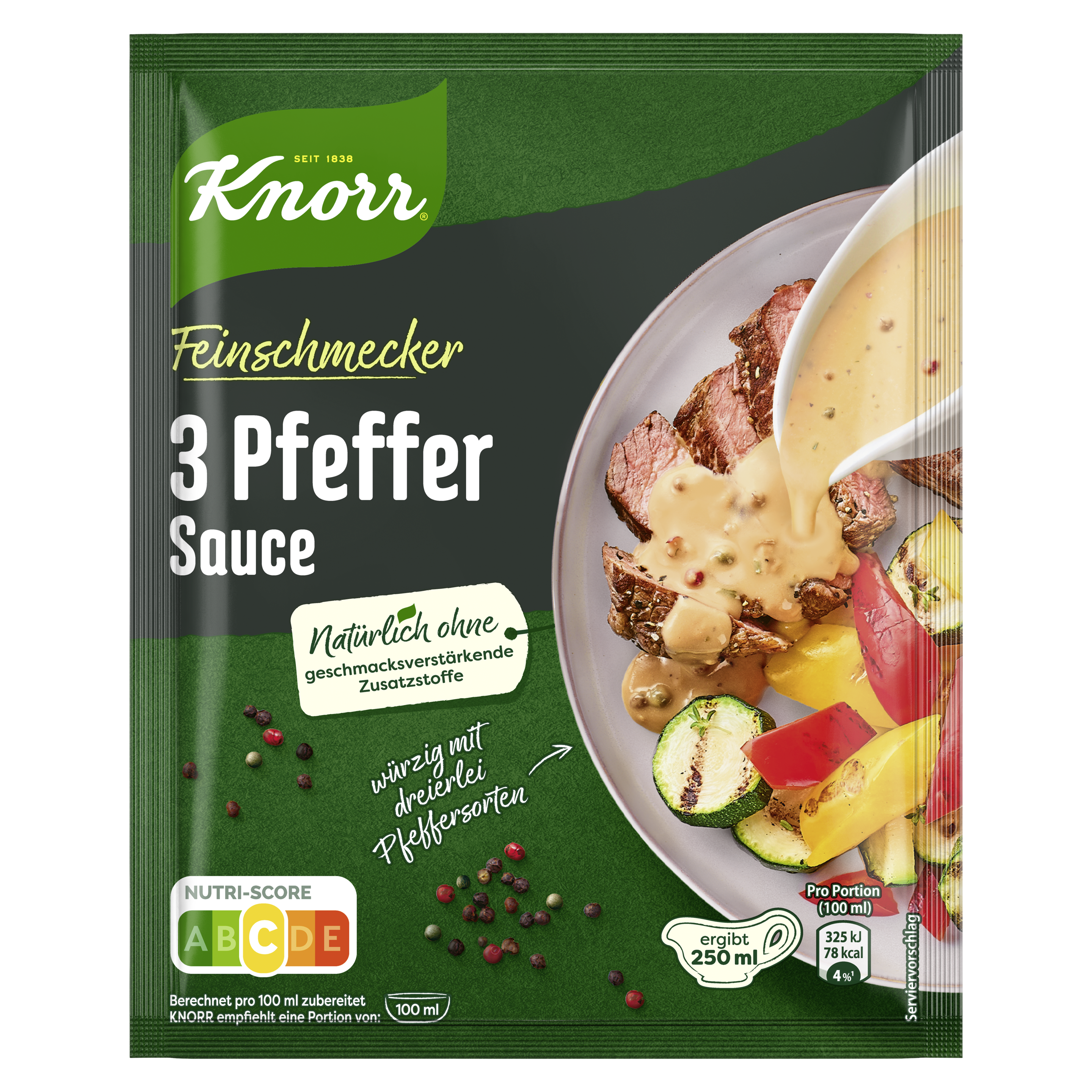Knorr Feinschmecker 3 Pfeffer Sauce ergibt 250 ml
