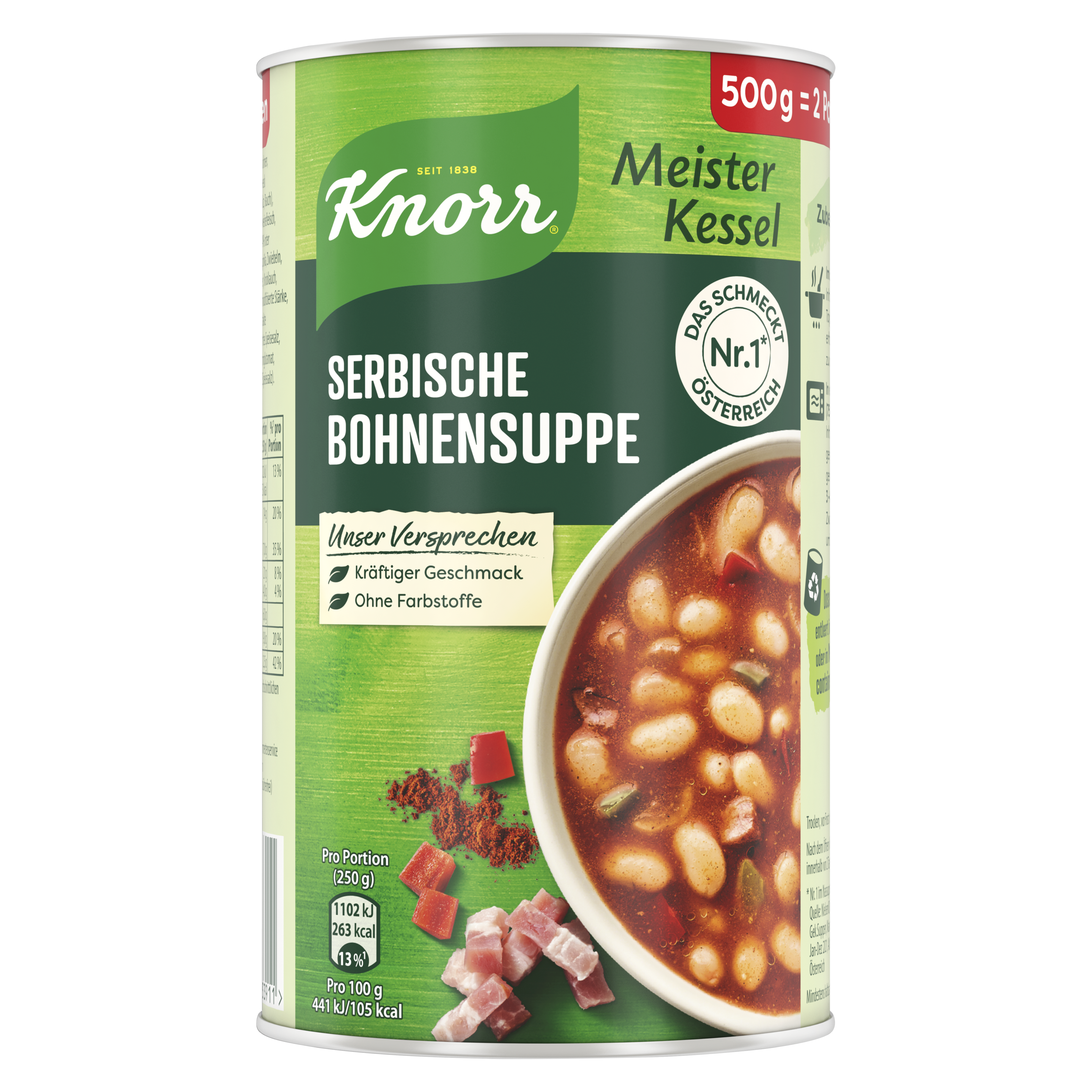 Knorr Meisterkessel Serbische Bohnen Suppe 2 Teller