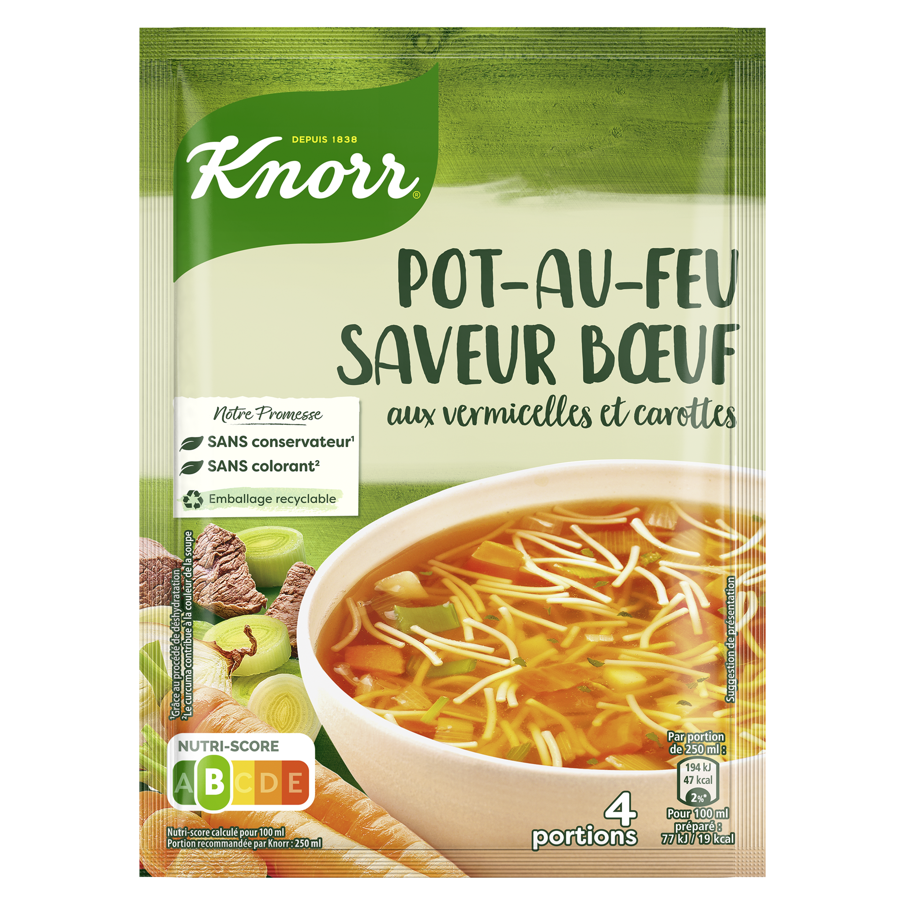 Soupe Pot-au-Feu aux Vermicelles et Carottes