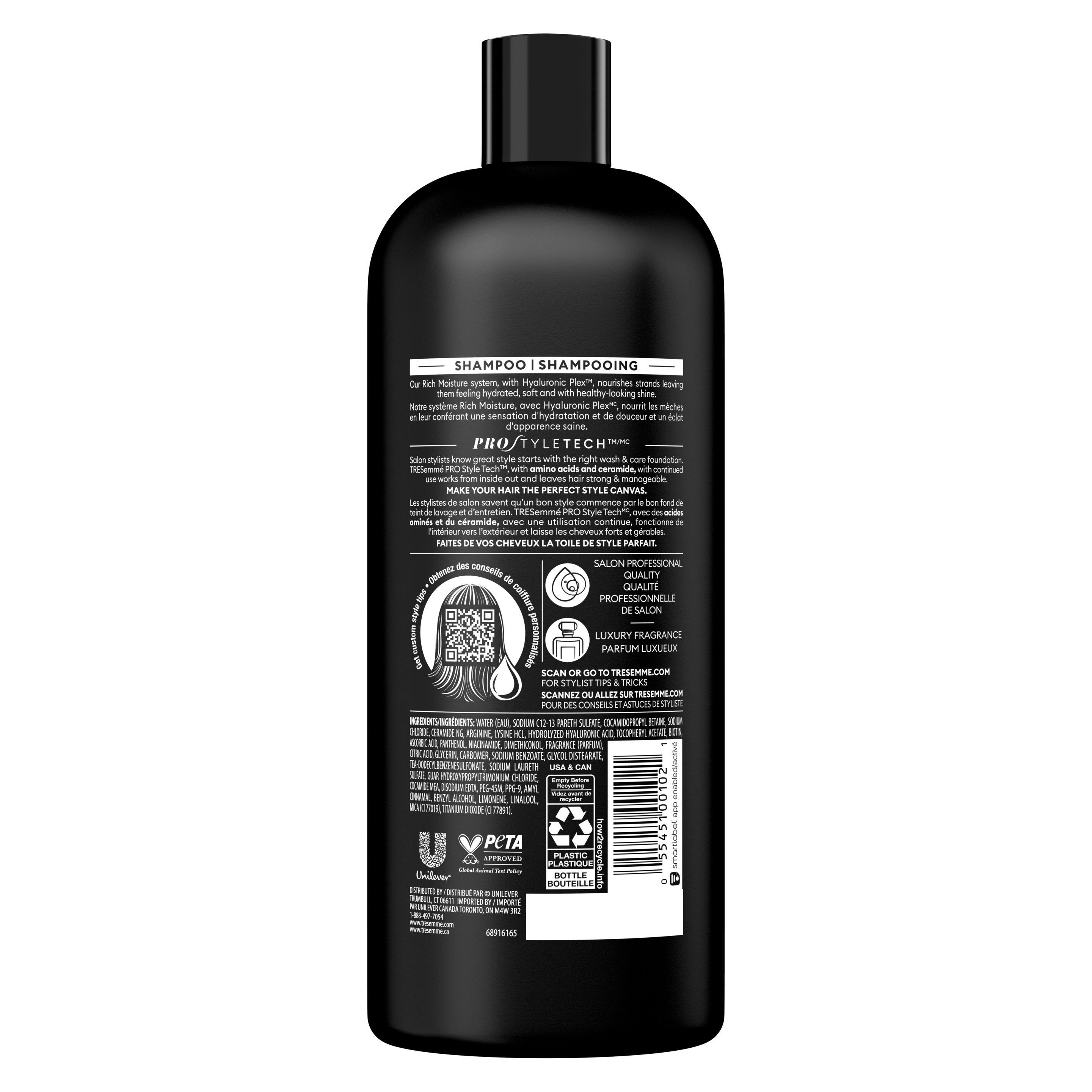 Duo Shampooing et Revitalisant pour cheveux secs TRESemmé  Rich Moisture formulés avec Pro Style Tech 828 ml Lot de 2 produits