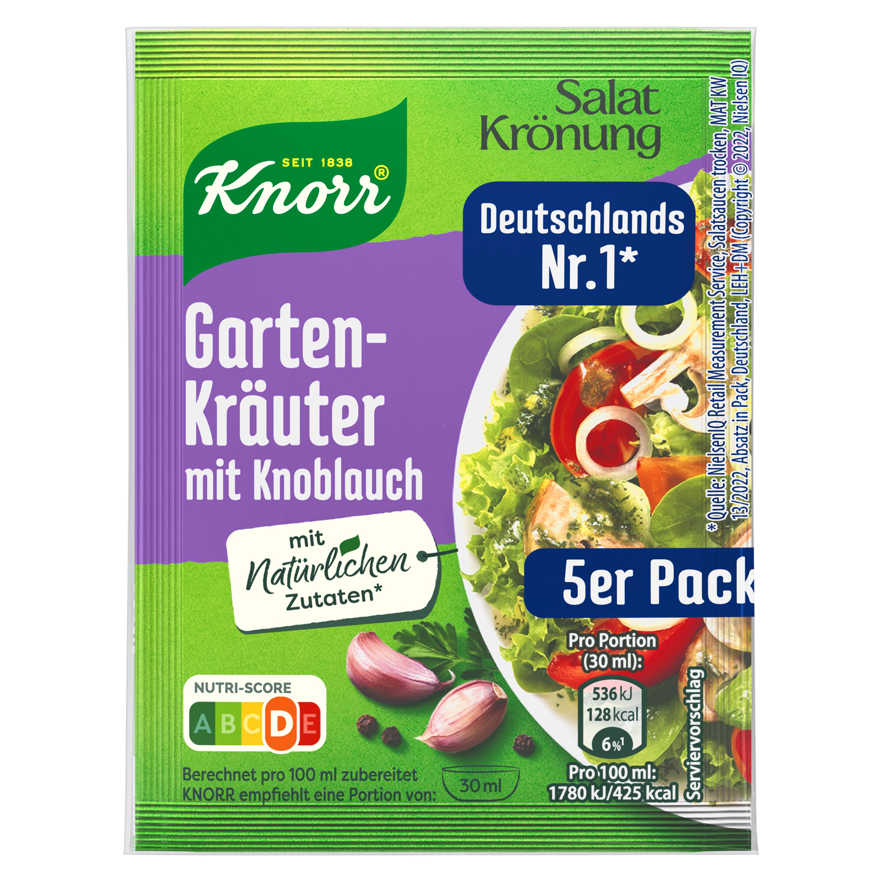 Knorr Salatkrönung Gartenkräuter Knoblauch Dressing 5erPack Knorr