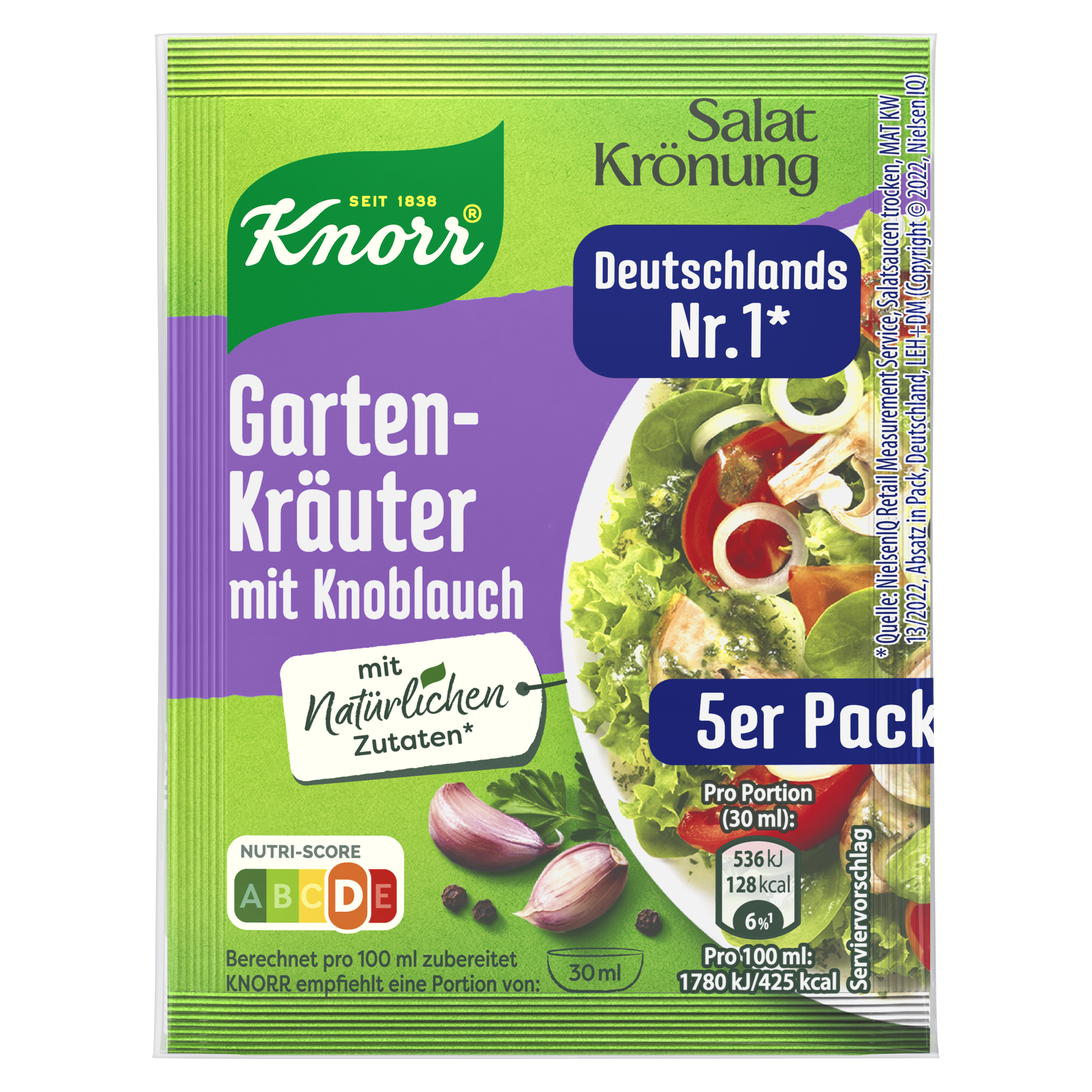 Knorr Salatkrönung Gartenkräuter Knoblauch Dressing 5er-Pack