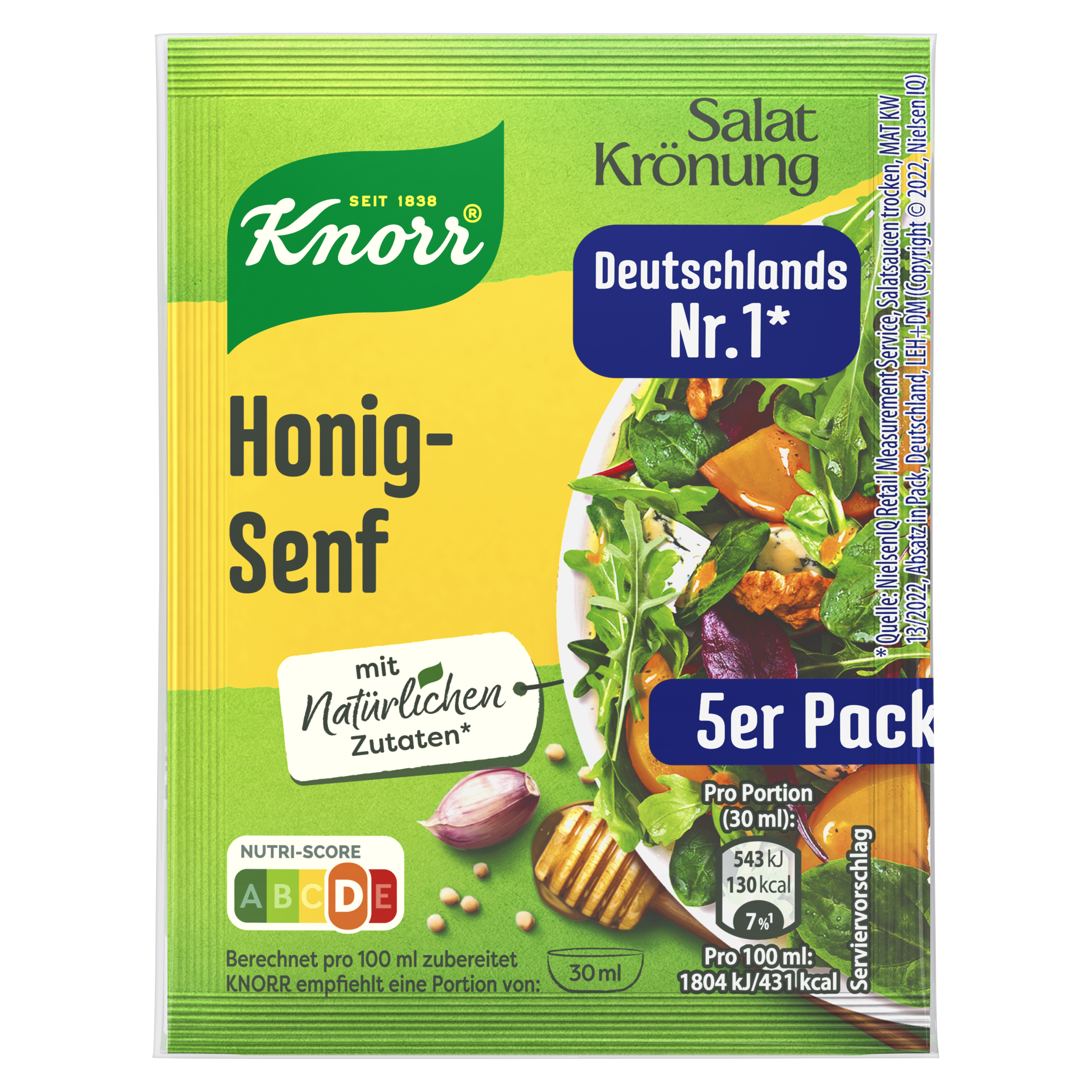 Knorr Salatkrönung Honig Senf 5-er Pack ergibt 450 ml