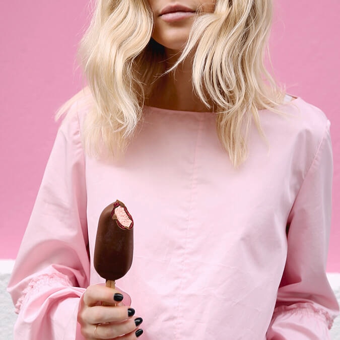 Woman holding Magnum