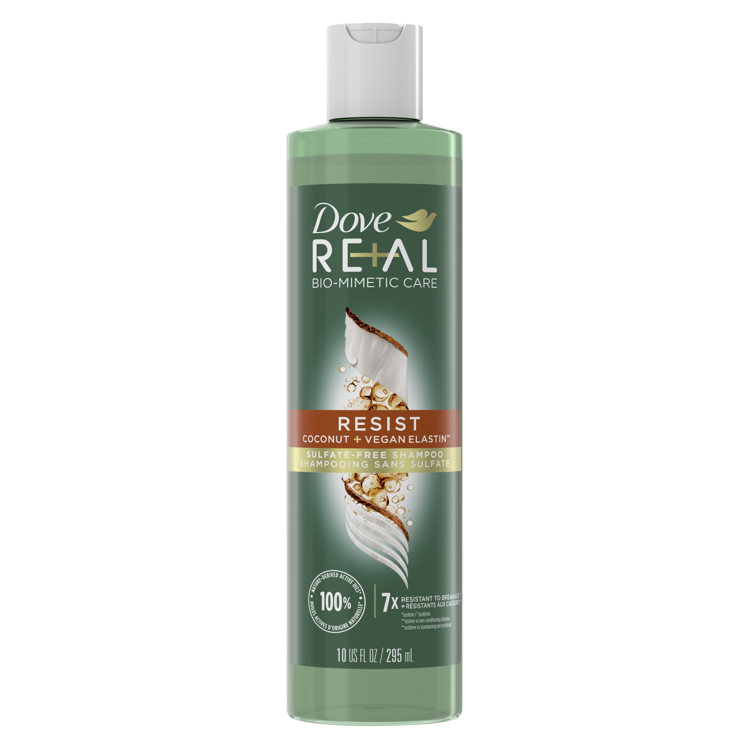 høj gå på indkøb Tidsserier RE+AL Bio-Mimetic Resist Coconut + Vegan Elastin Sulfate-Free Shampoo | Dove