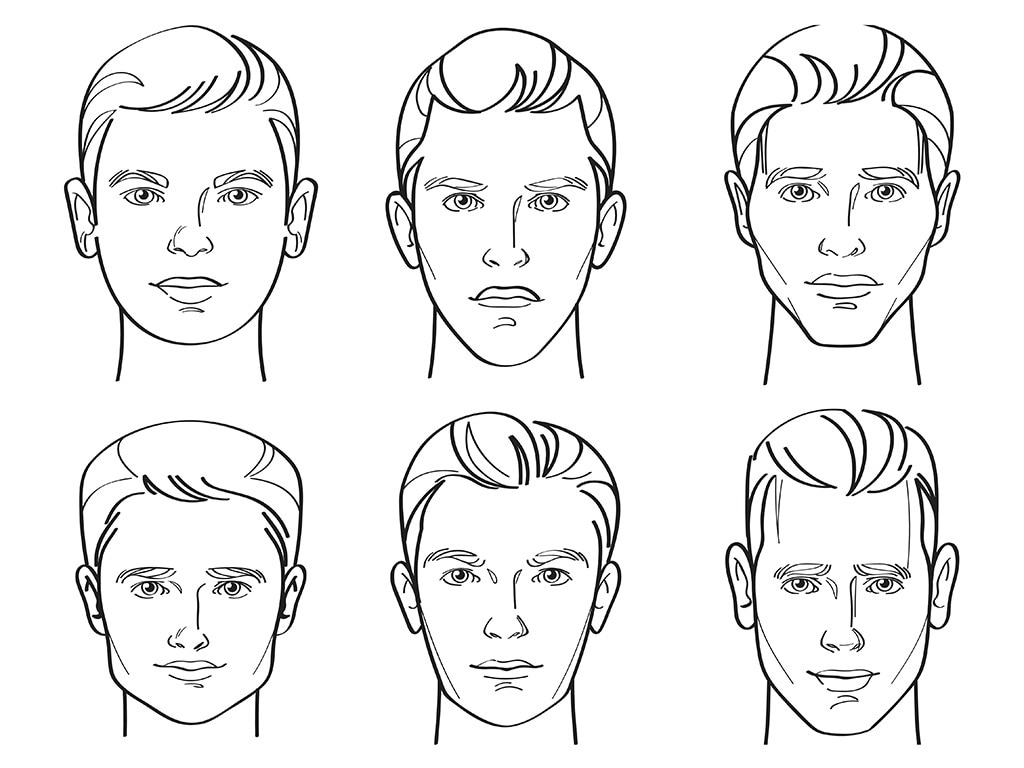 Diferentes formas de cara en hombres con recomendación de peinados 