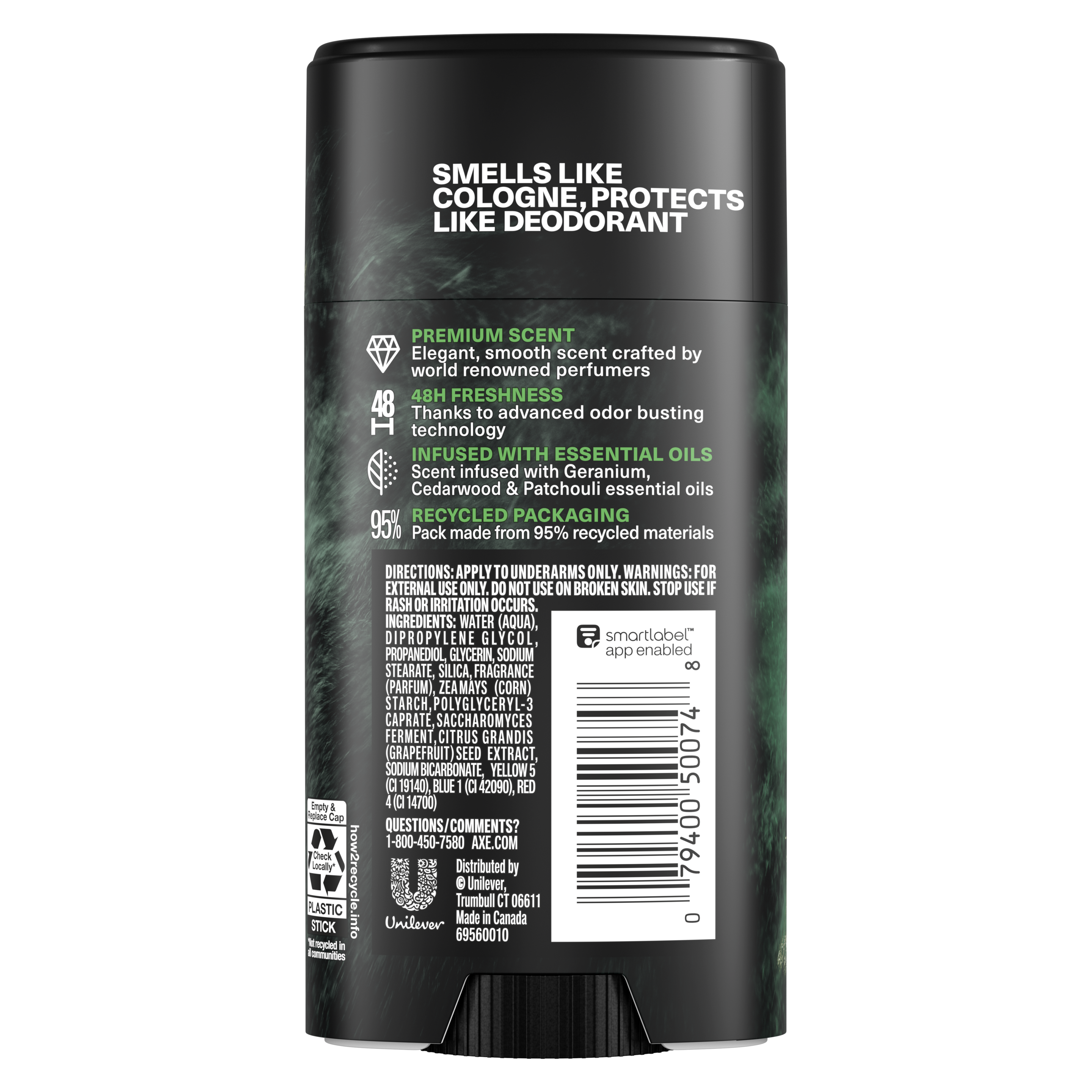 Green Geranium Premium Deodorant Stick Back