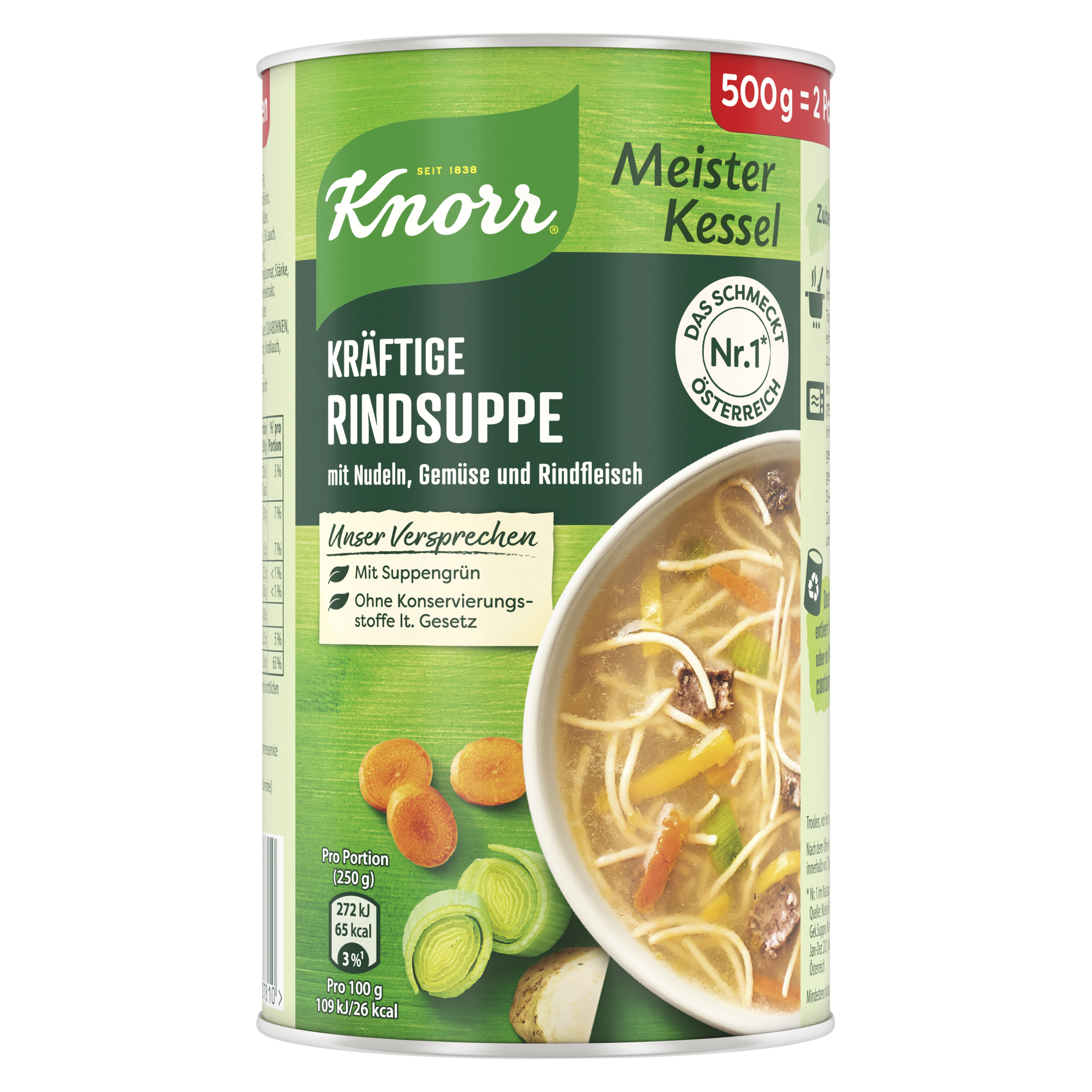 Knorr Meisterkessel Kräftige Rind Suppe 2 Teller