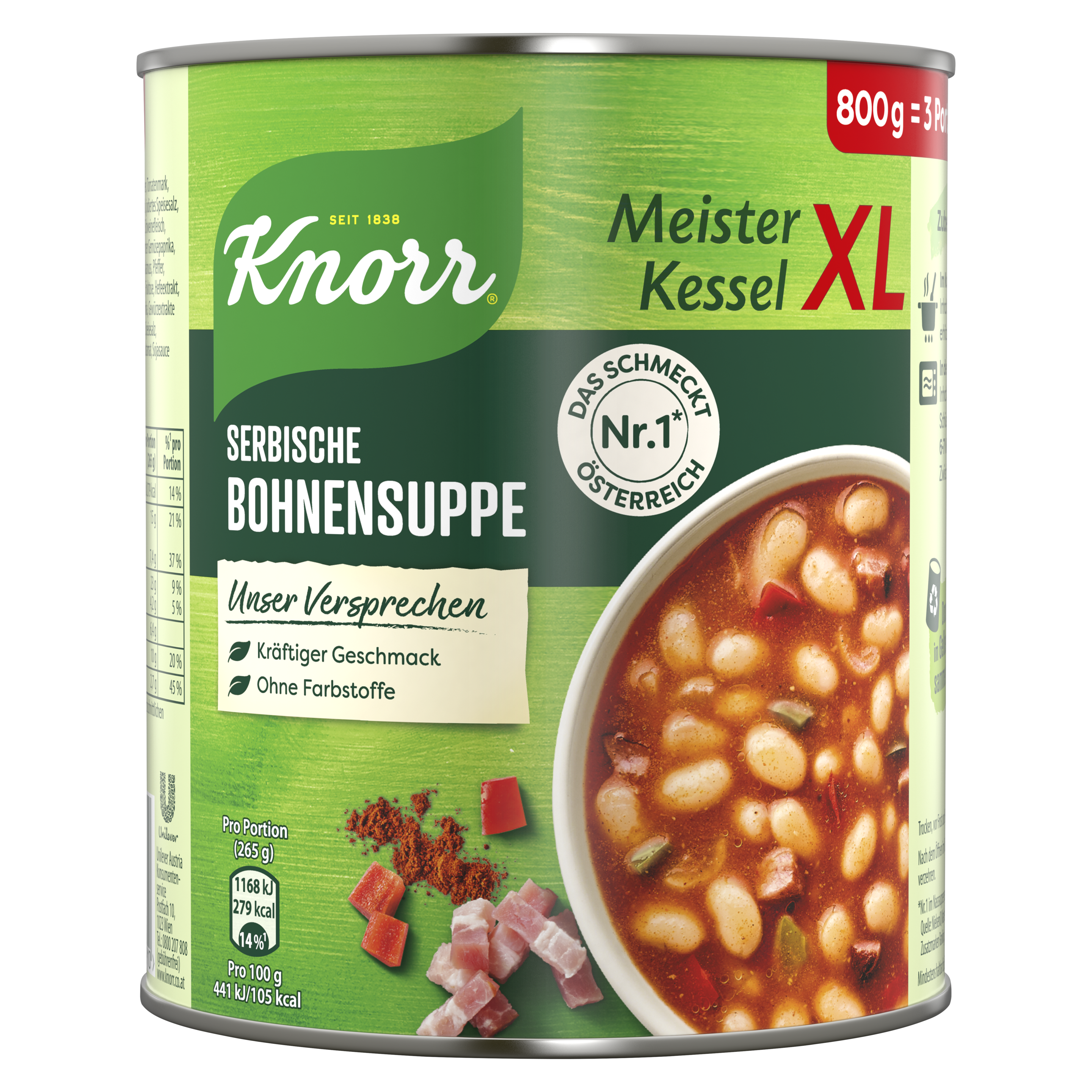 Knorr Meister Kessel XL Serbische Bohnensuppe 800 g