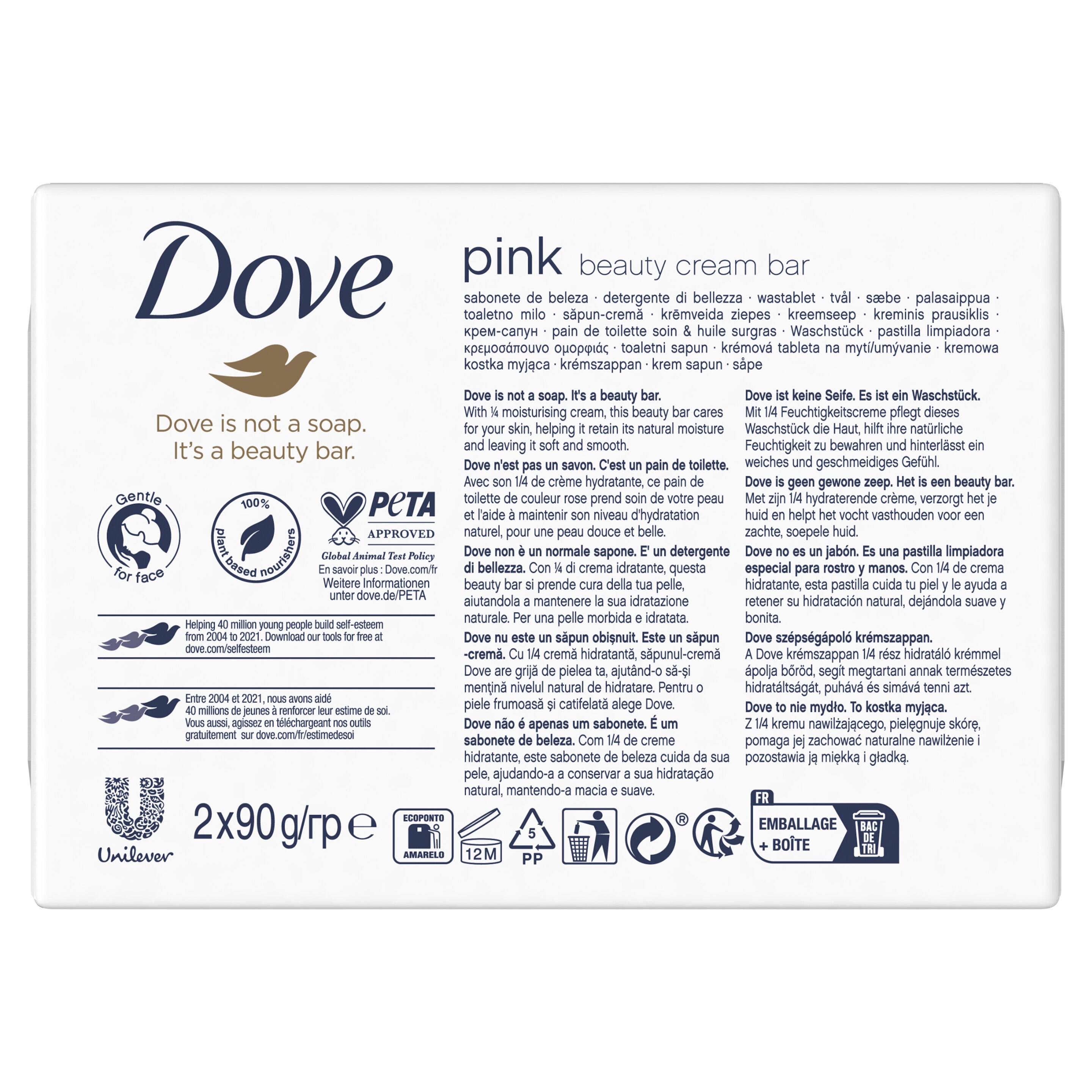 Dove Pink Kremowa kostka myjąca