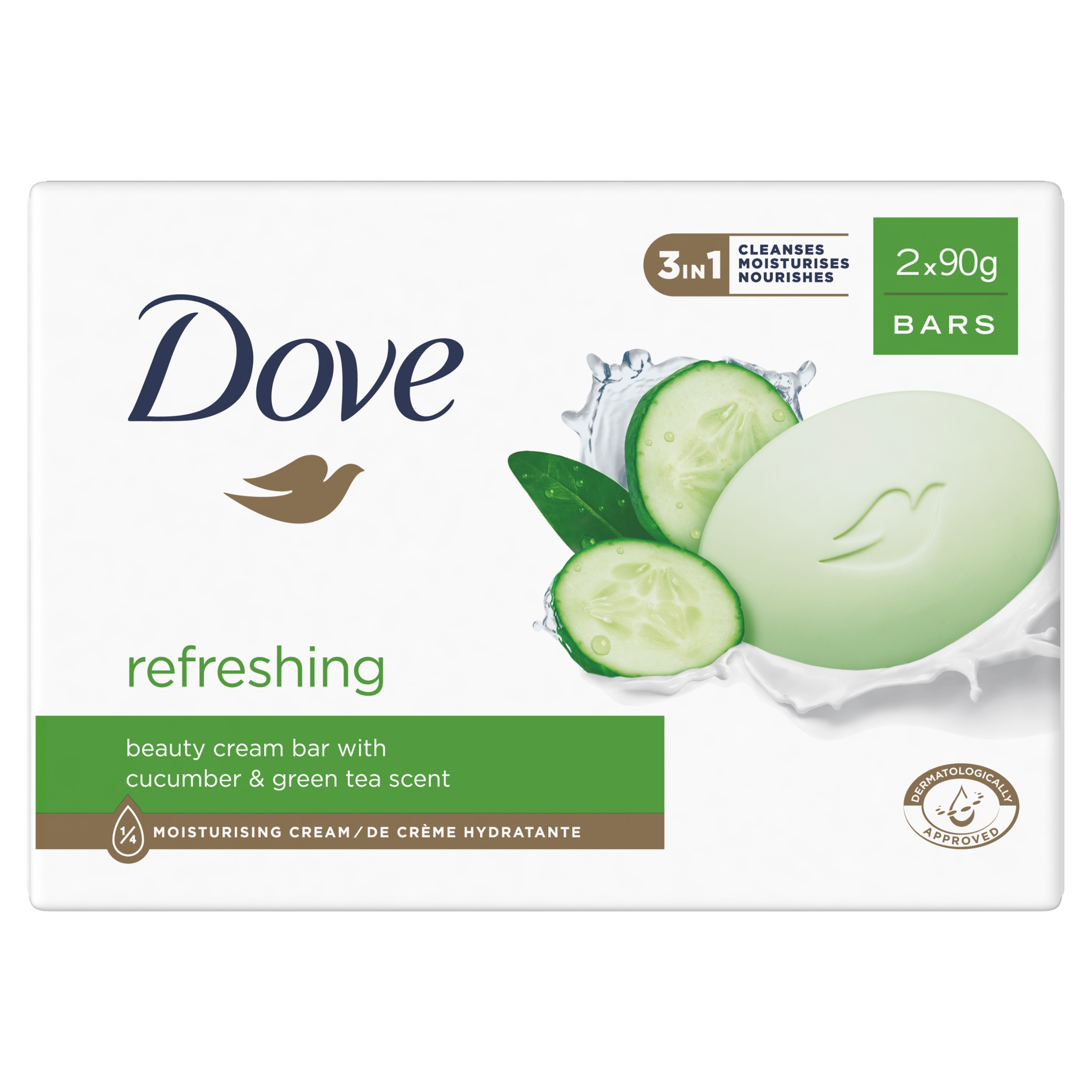Dove Refreshing Kremowa kostka myjąca 2x90g