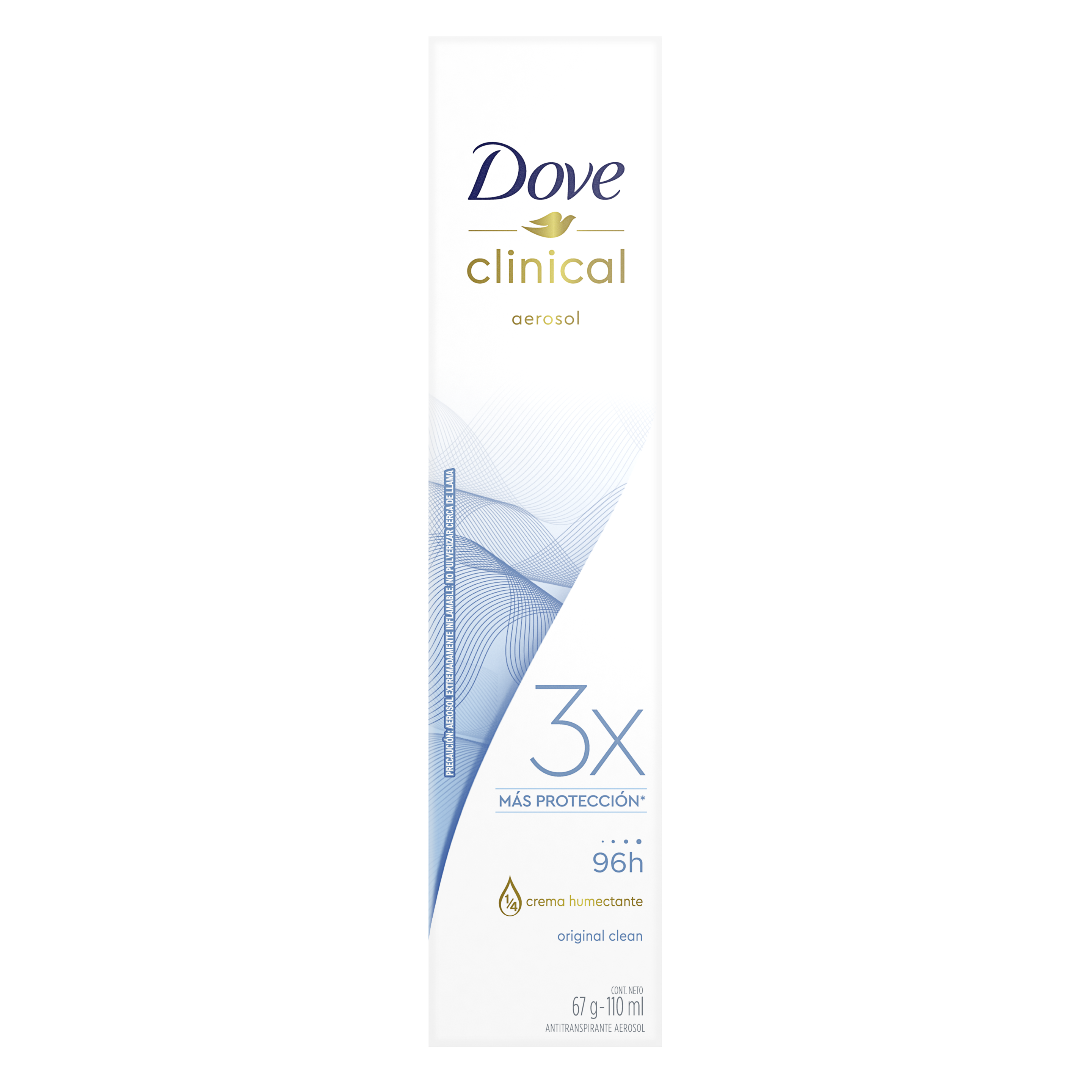 Frente de envase de Dove Clinical Aerosol