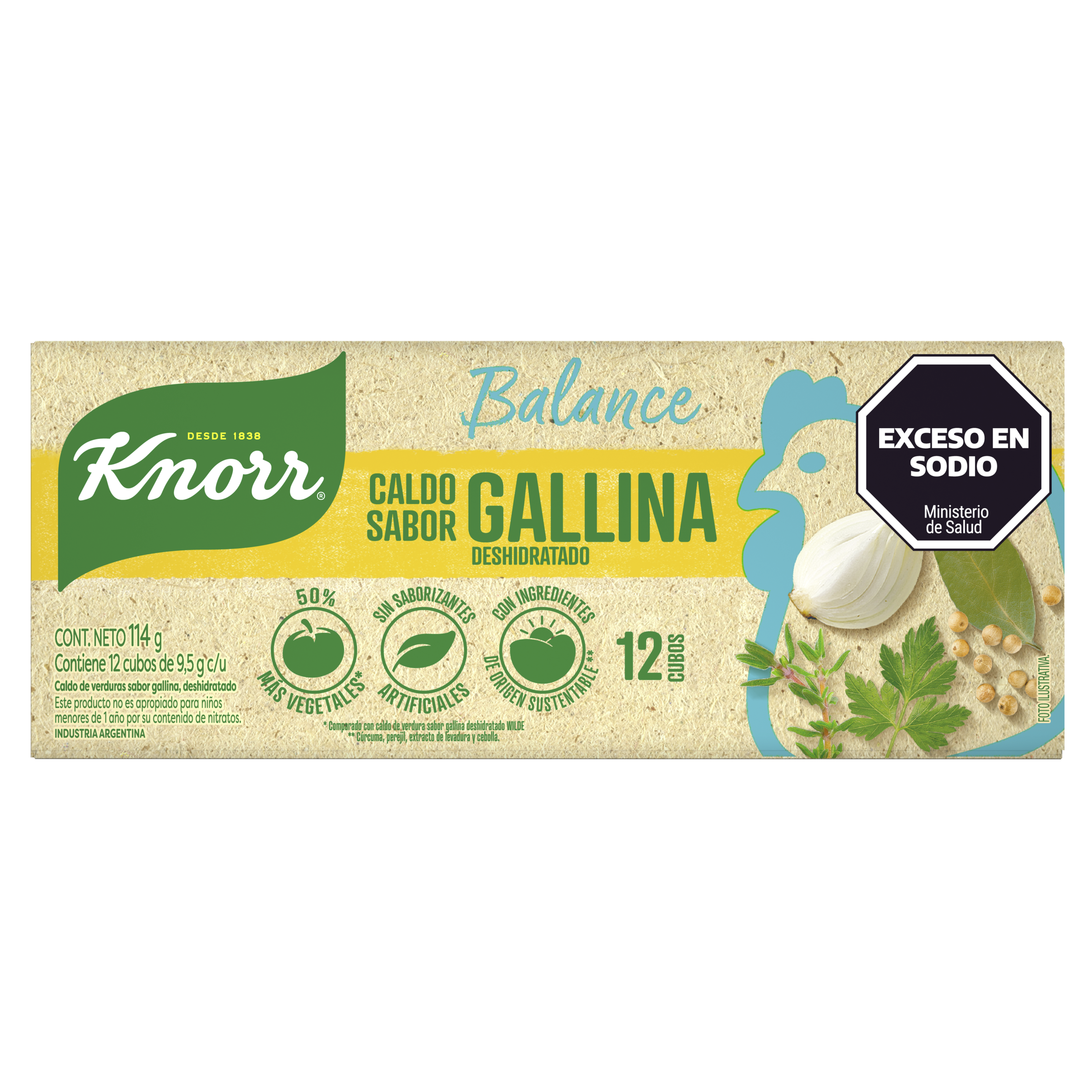 Imagen de envase Caldo Balance de Gallina x12 cubos Knorr