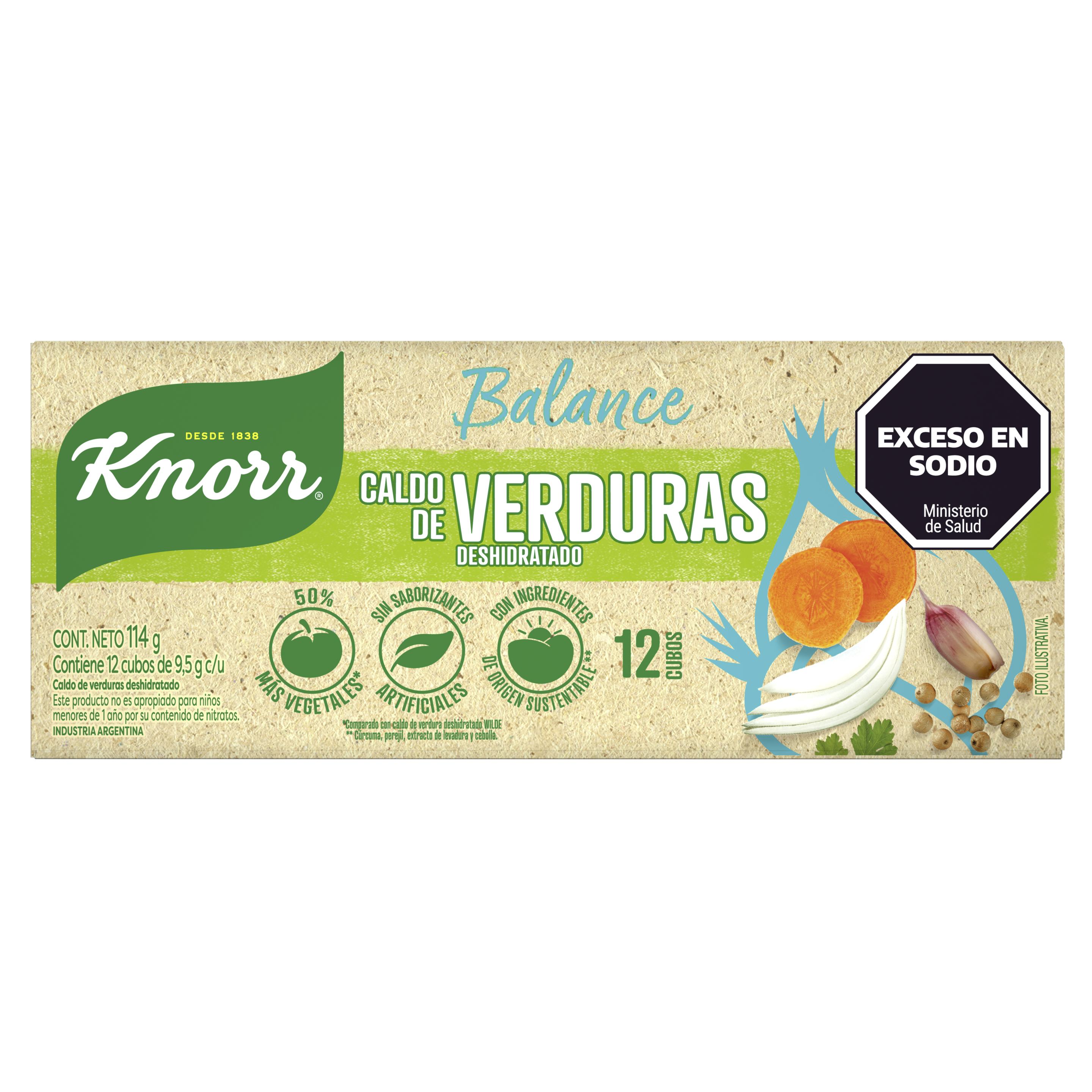 Imagen de envase Caldo Balance de Verduras x12 cubos Knorr