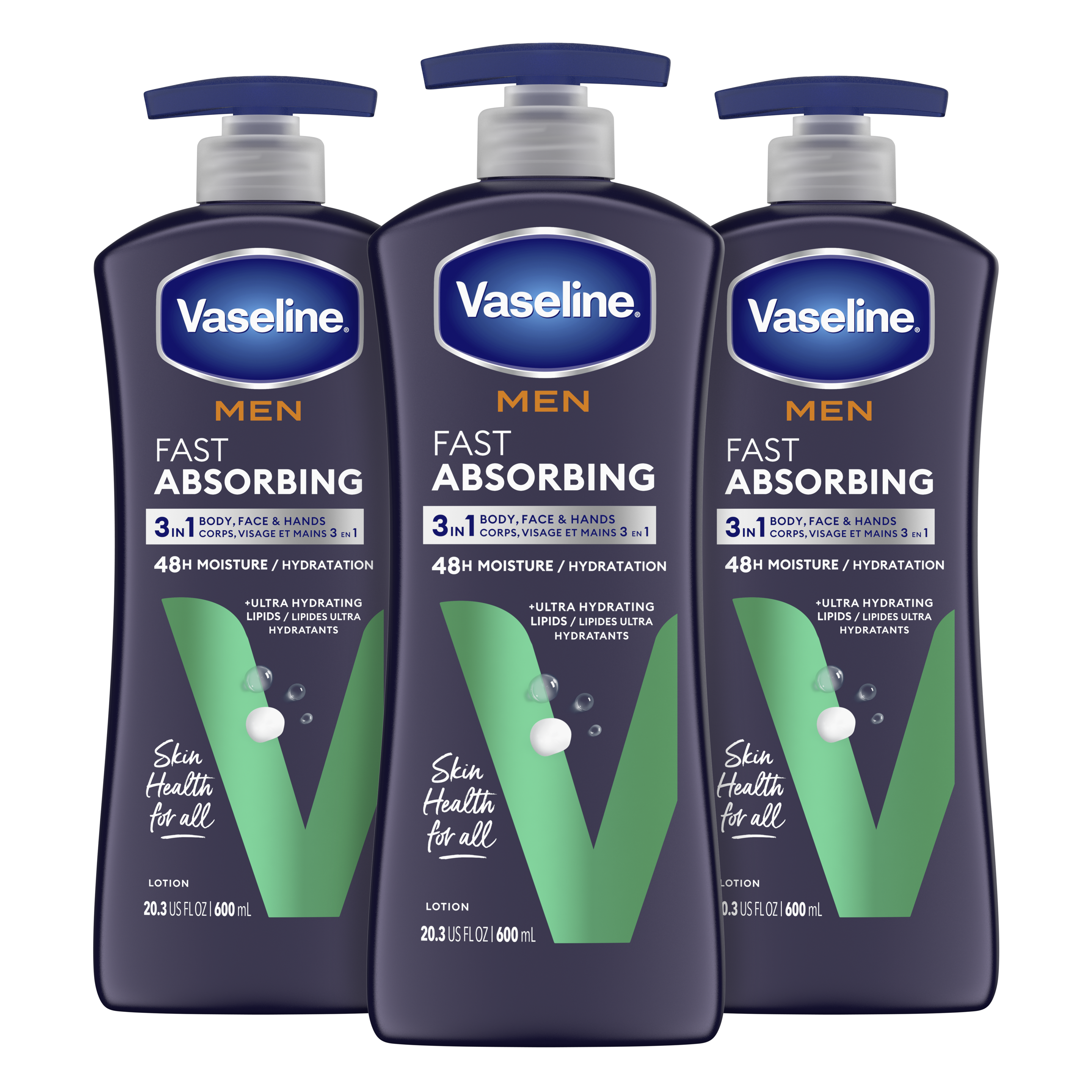 Vaseline® Men Healing Moisture Fast Absorbing Lotion front of pack