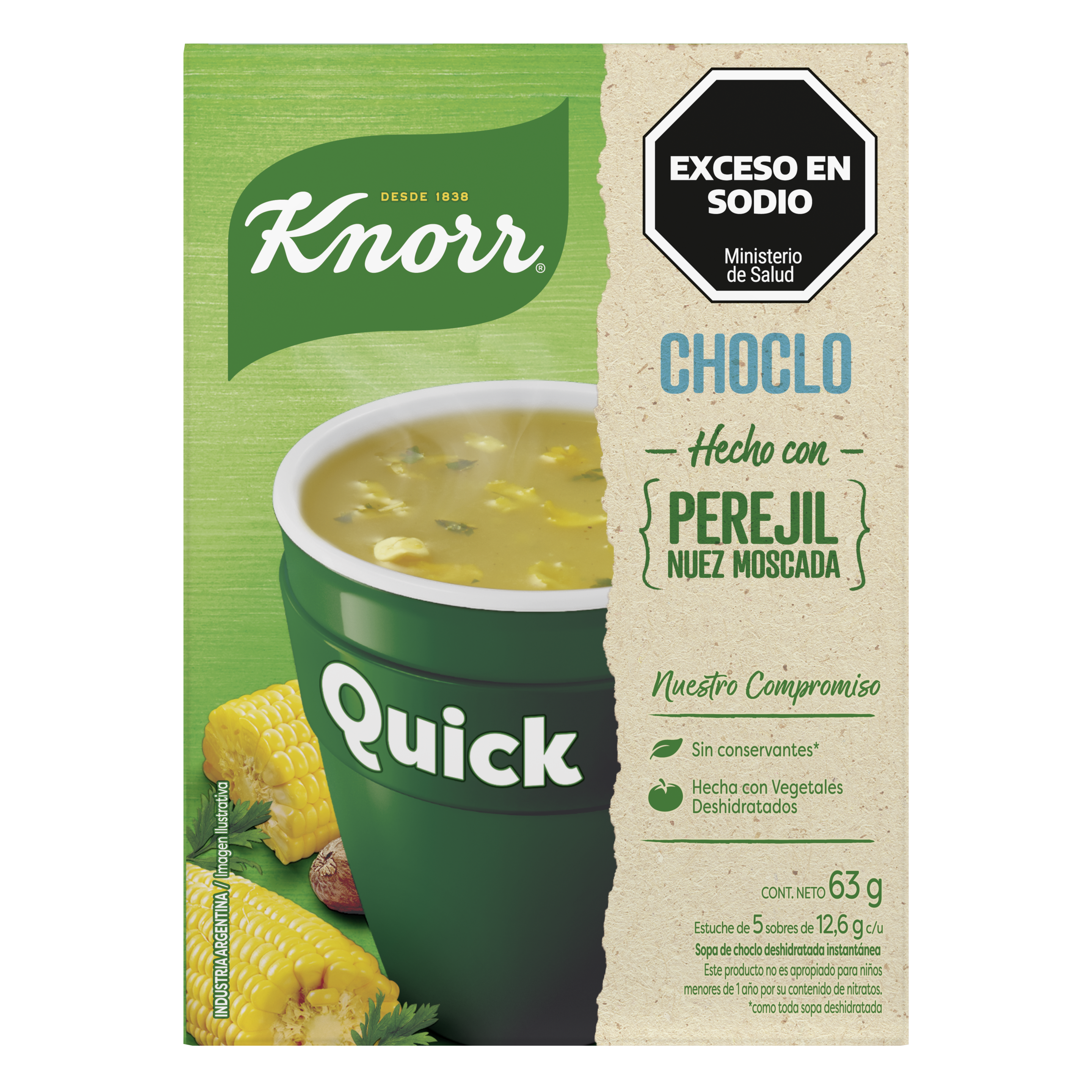 Imagen de envase Sopa Quick de Choclo Knorr