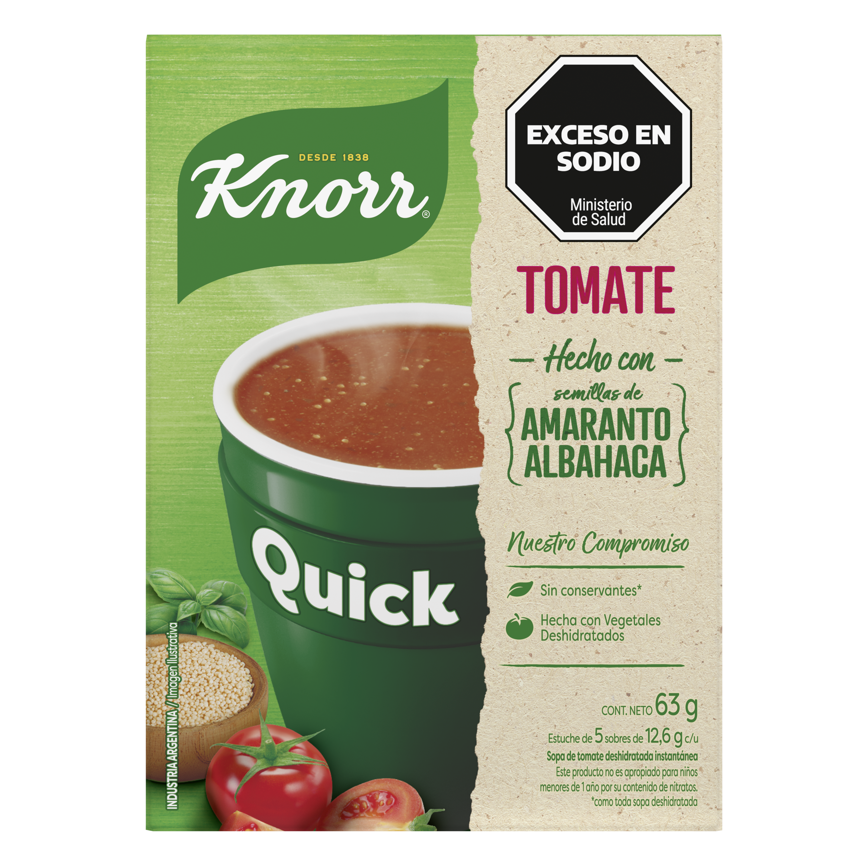 Imagen de envase Sopa Quick Tomate Knorr