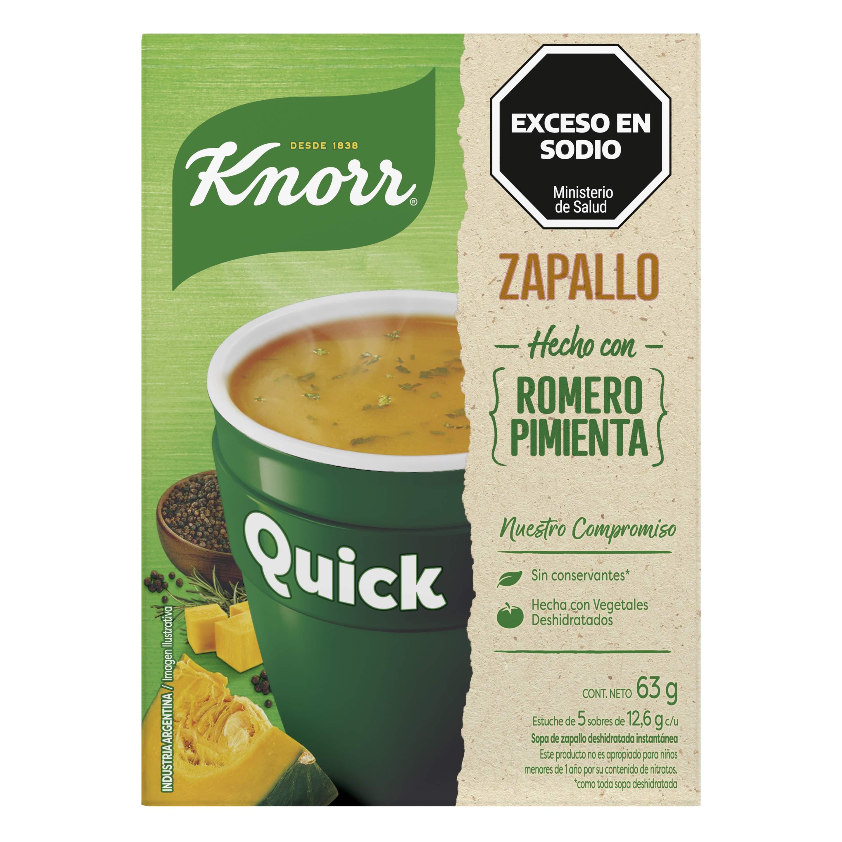 Imagen de envase Sopa Quick de Zapallo Knorr