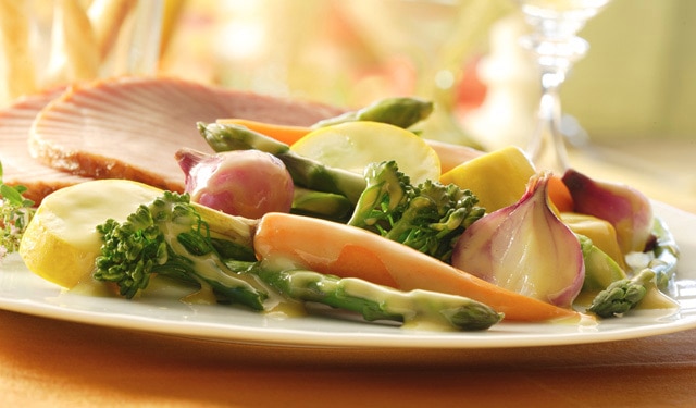 Steamed Vegetables with Dijon Dressing