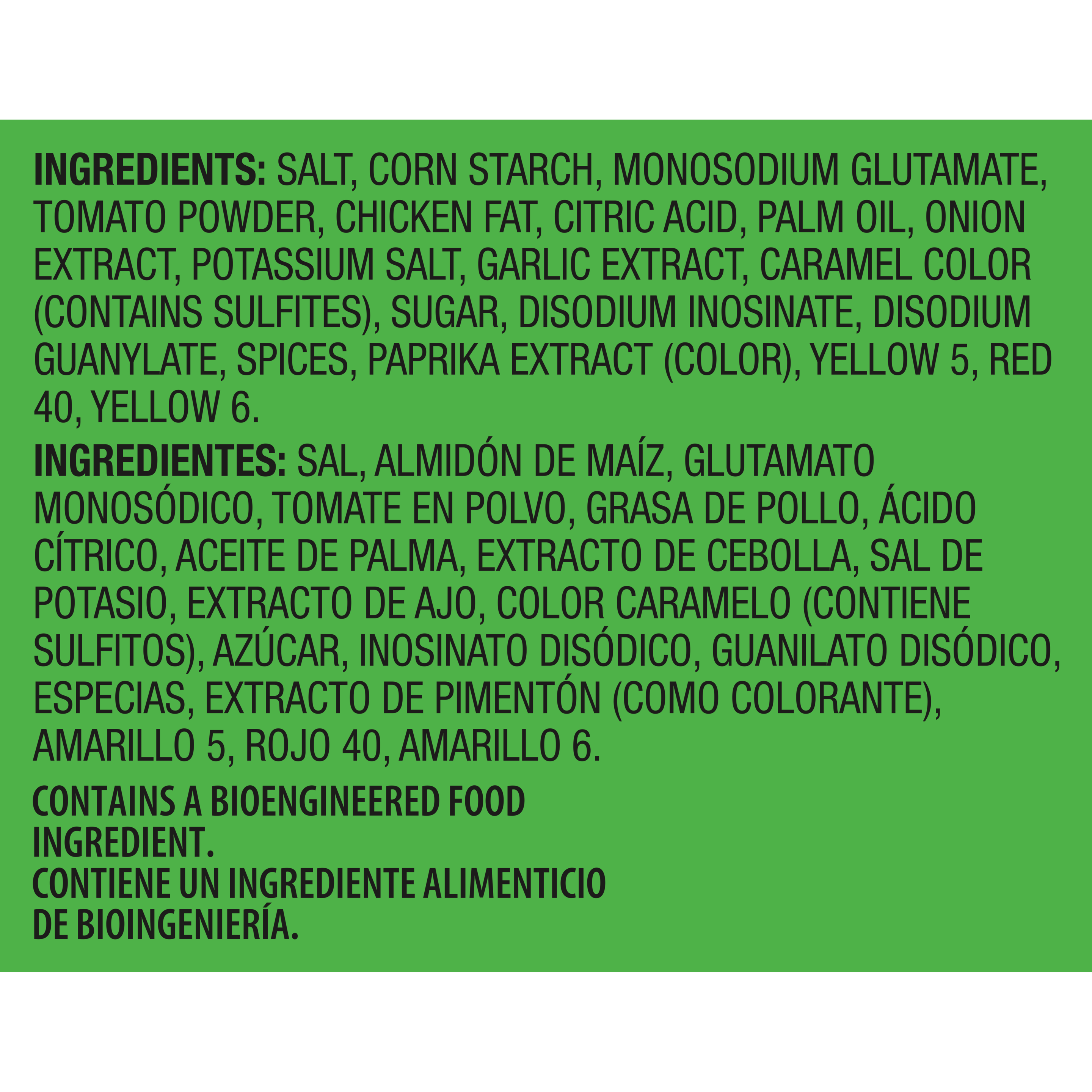 Caldo granulado de tomate con sabor de pollo