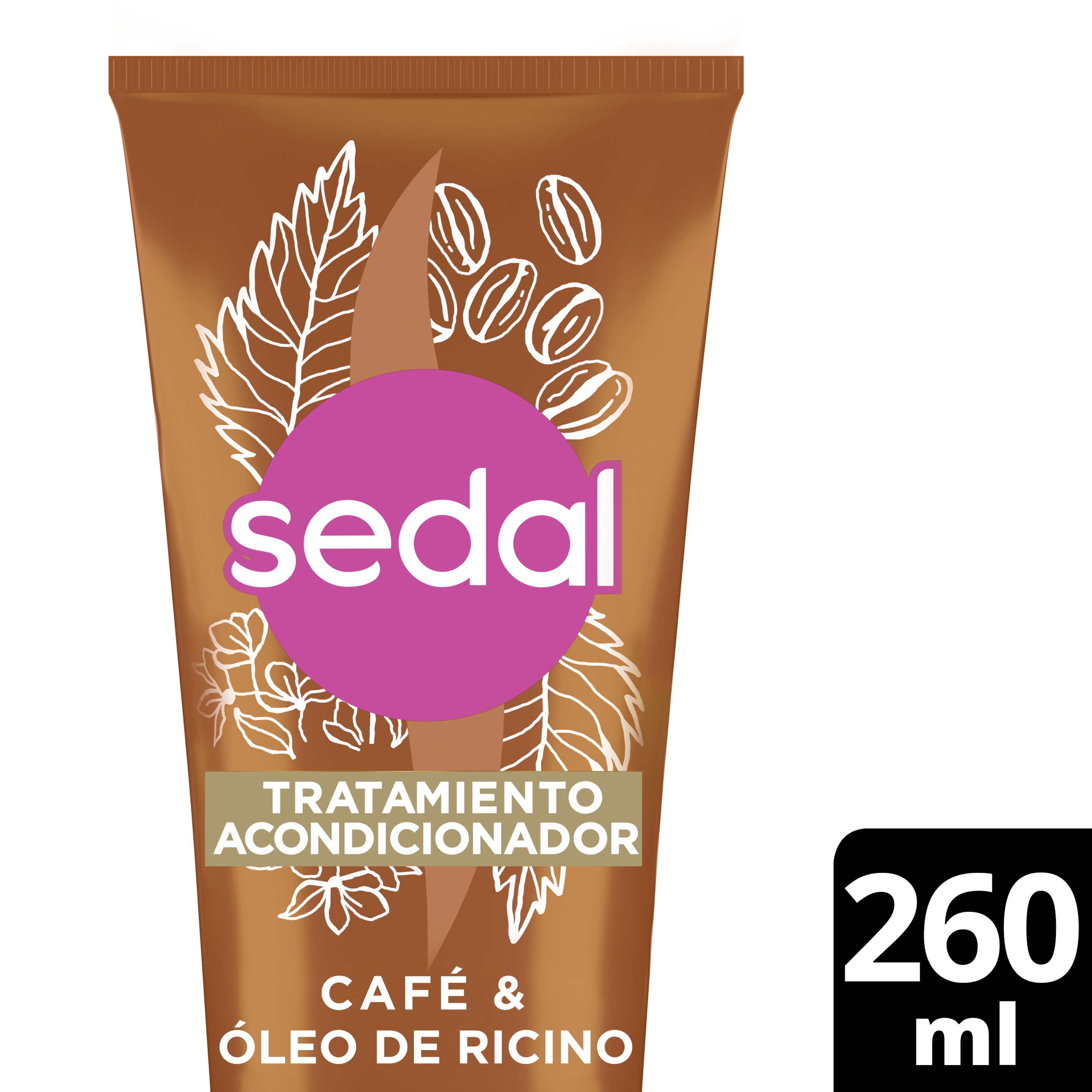 Tratamiento Acondicionador Sedal Sin Sal Ni Parabenos Café y Óleo de Ricino 260ml