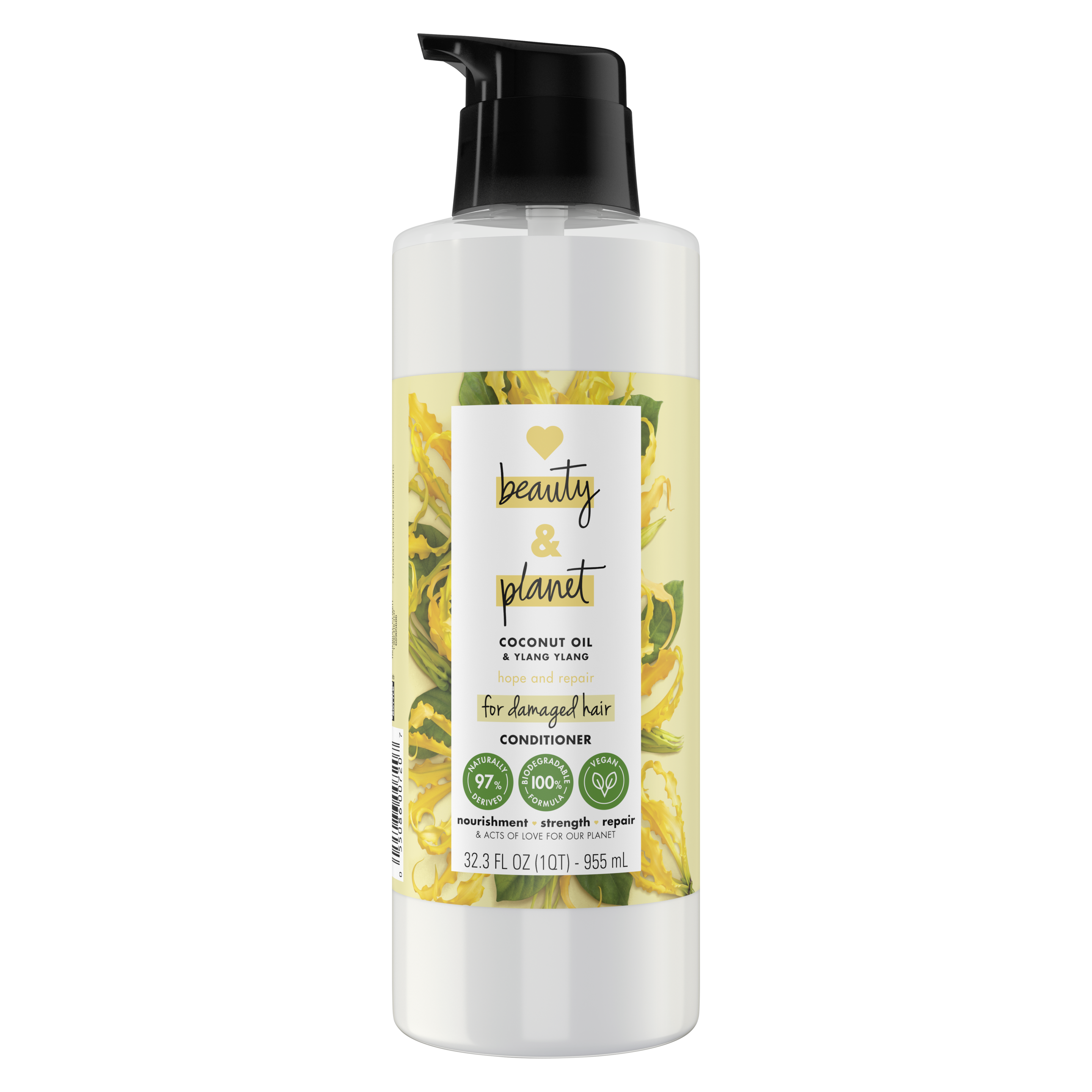 Front of conditioner pack Love Beauty Planet Coconut Oil & Ylang Ylang Conditioner Hope and Repair 32.3oz