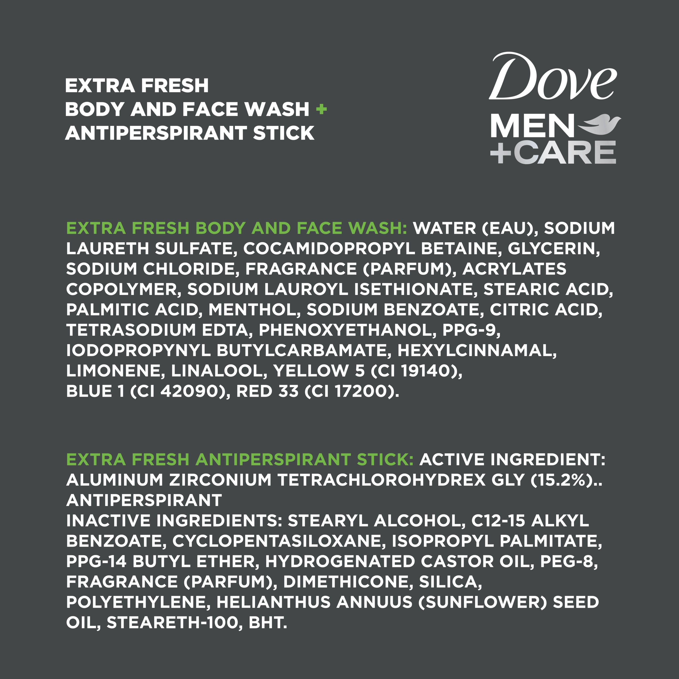 Dove Men+Care Extra Fresh Gift Set with Refreshing Body + Face Wash and  Antiperspirant Deodorant