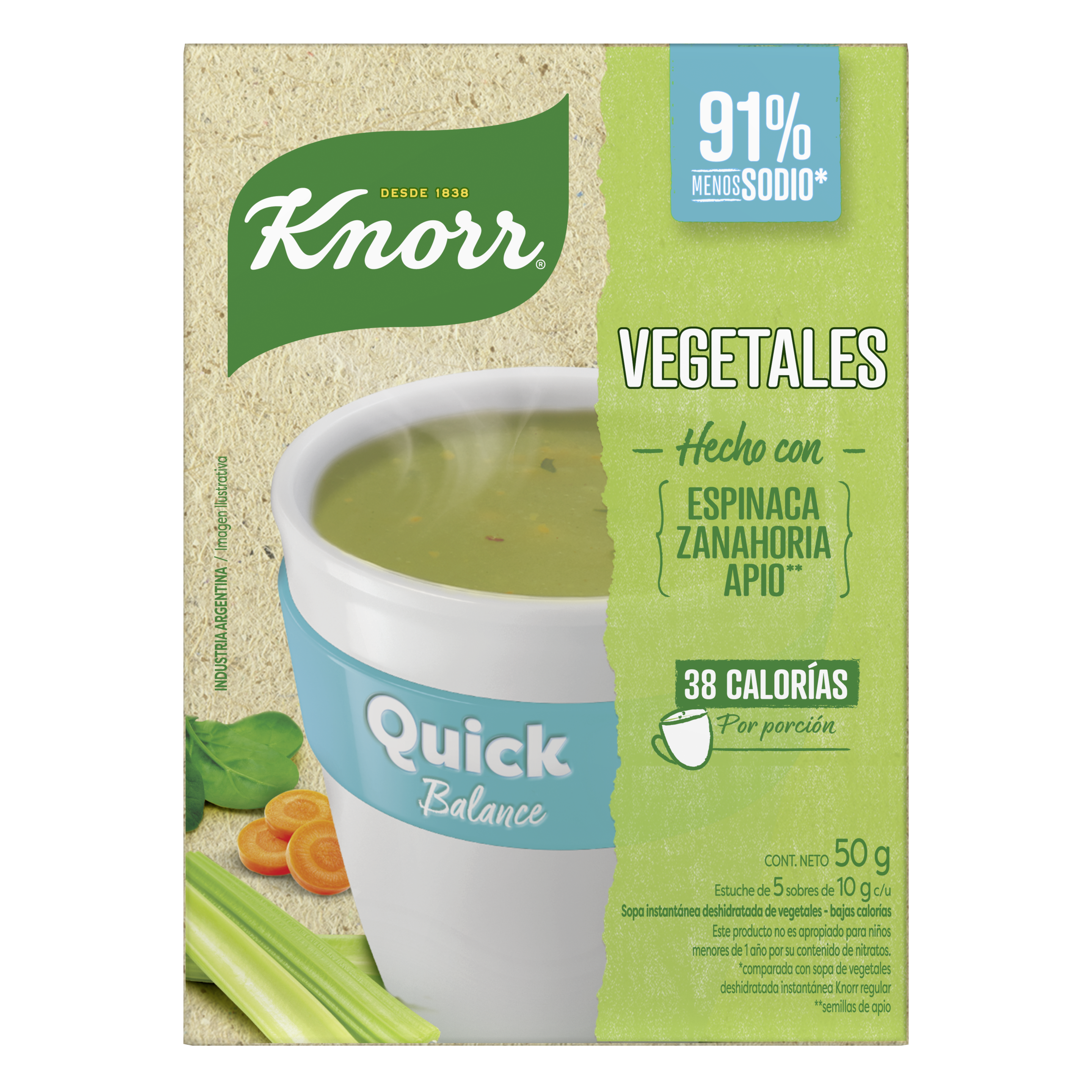 Imagen de envase Sopa Quick de Vegetales Balance Knorr