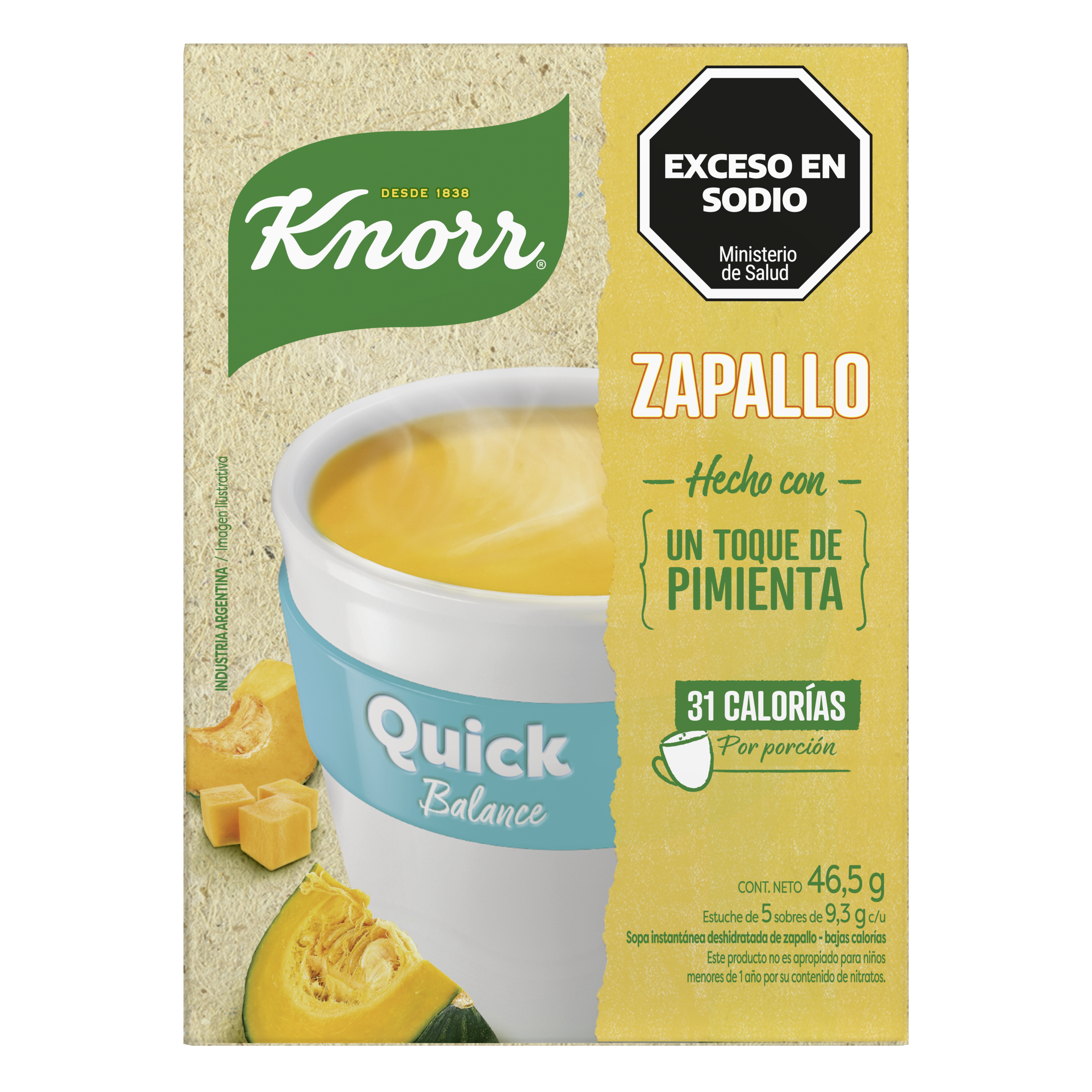 Imagen de envase Sopa Quick de Zapallo Balance Knorr