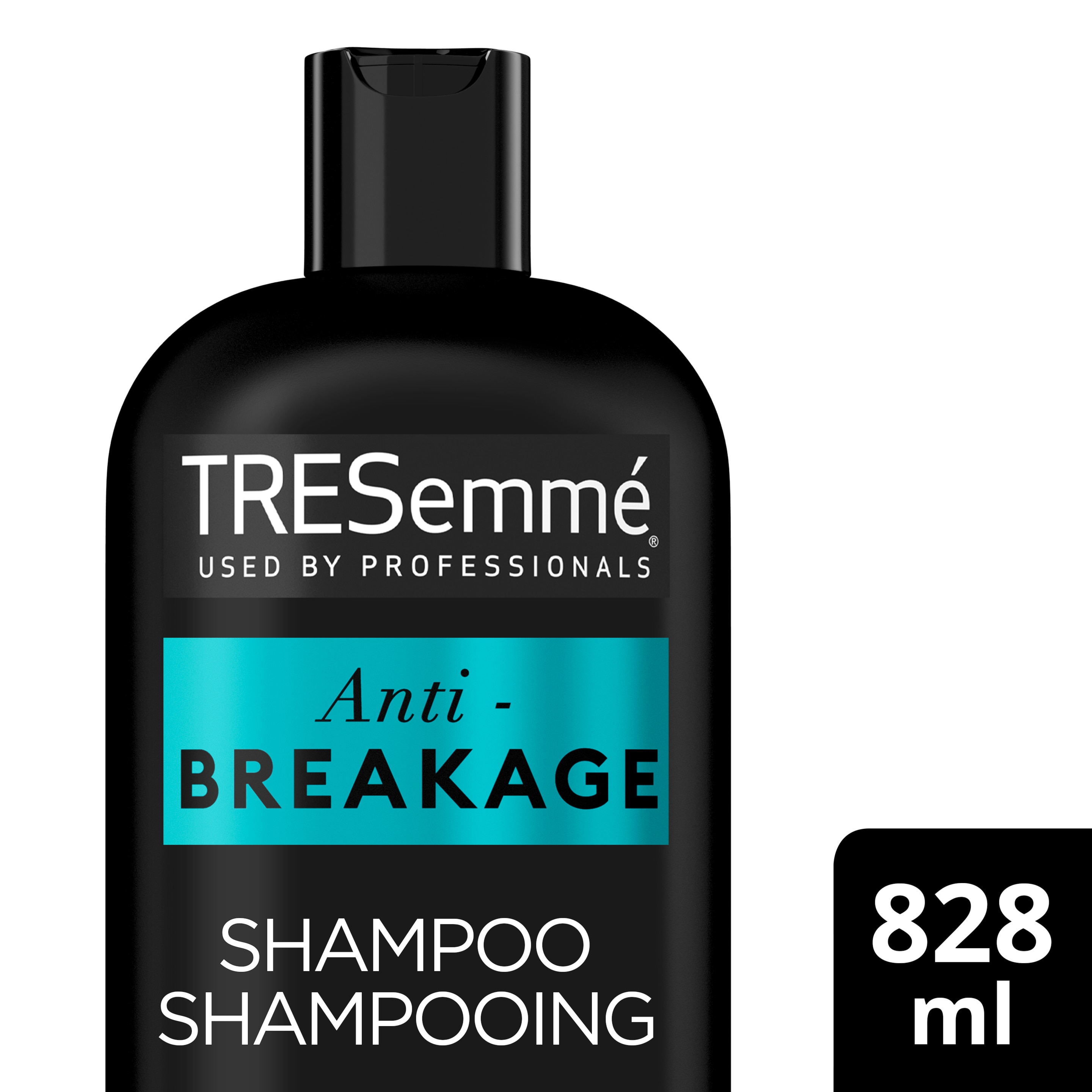Image de l'avant de la bouteille de TRESemmé® Anti-Breakage Shampoo de 828 ml