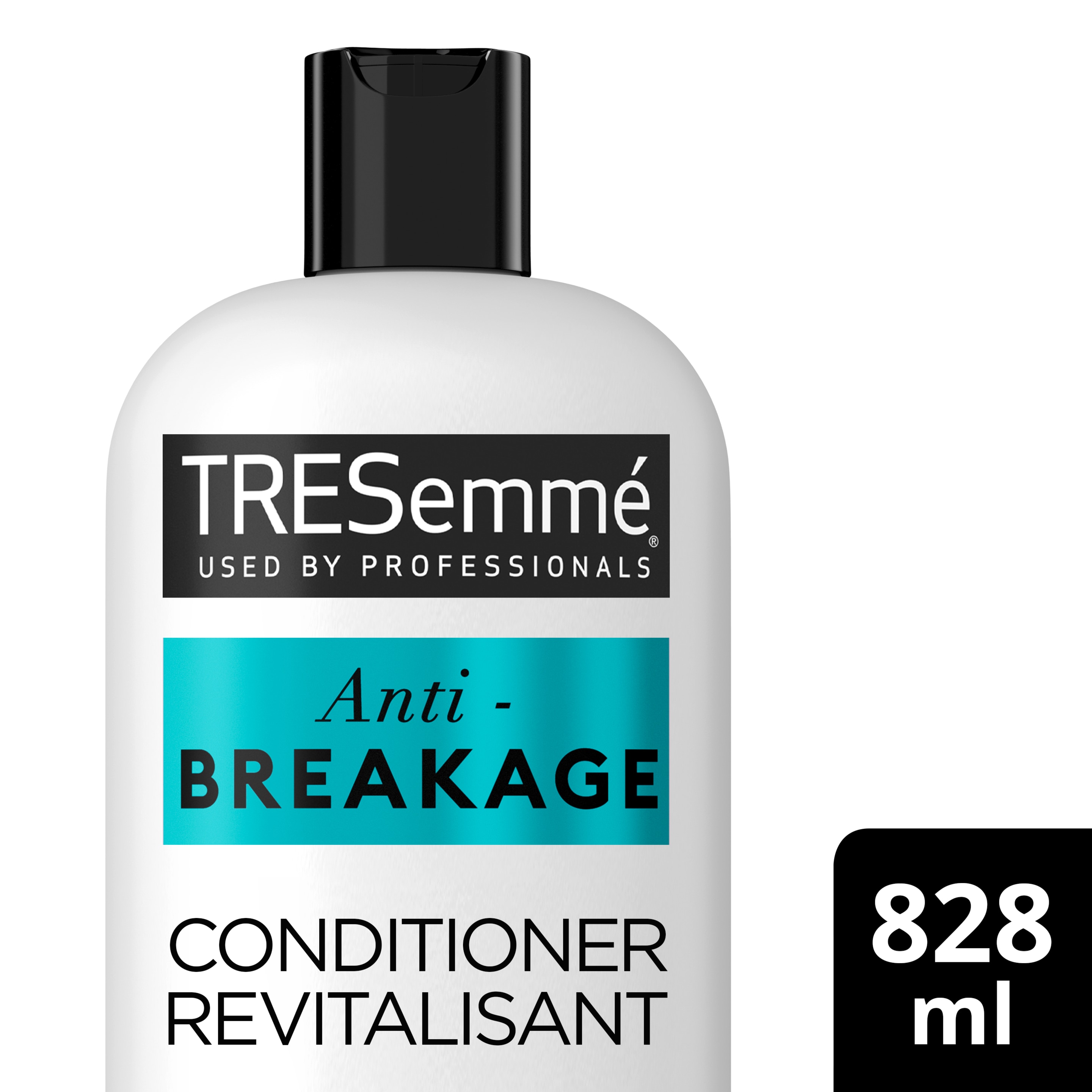 Image de l'avant de la bouteille de TRESemmé® Anti-Breakage Conditioner de 828 ml