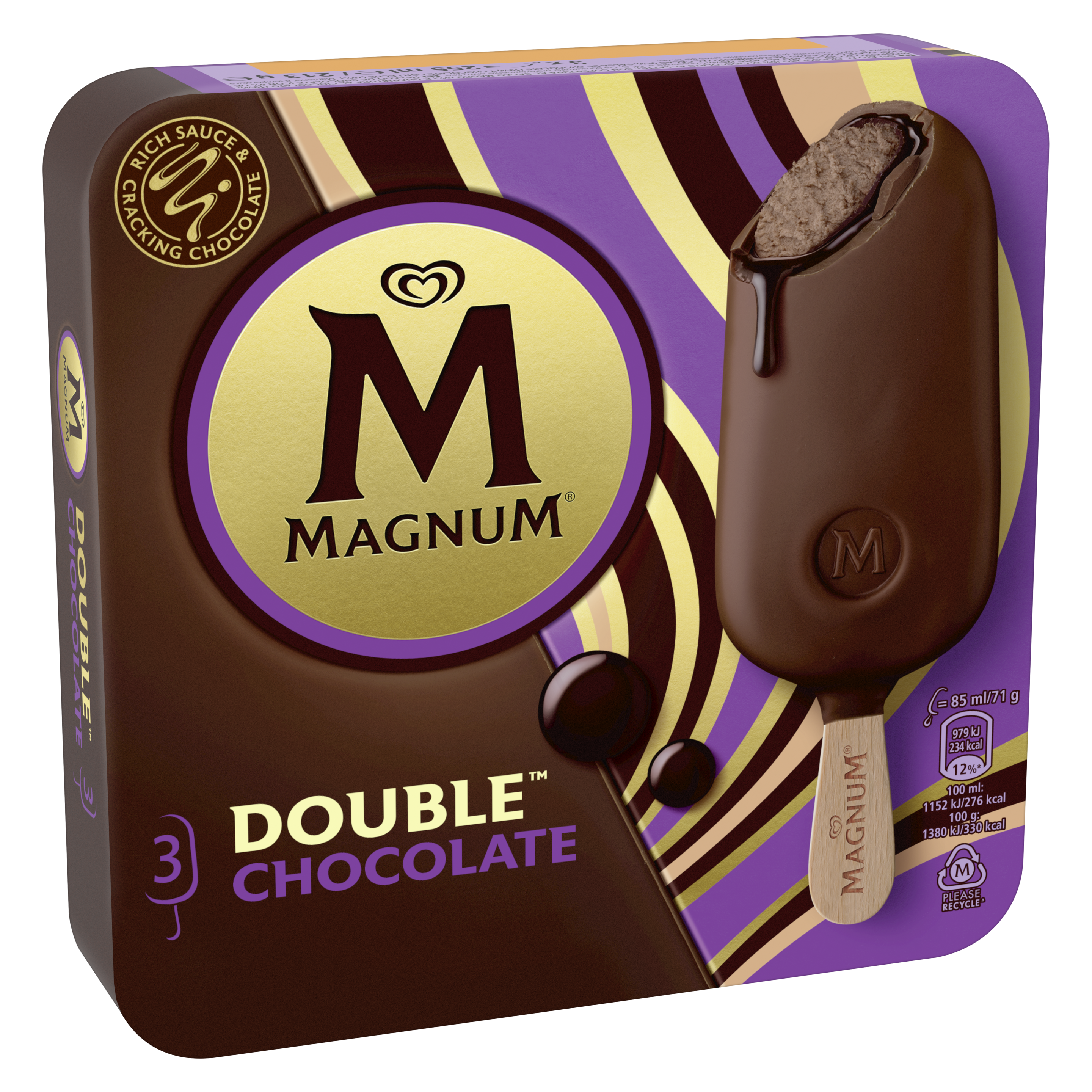 Magnum  Helado Bombón Double Chocolate 85ml x4
