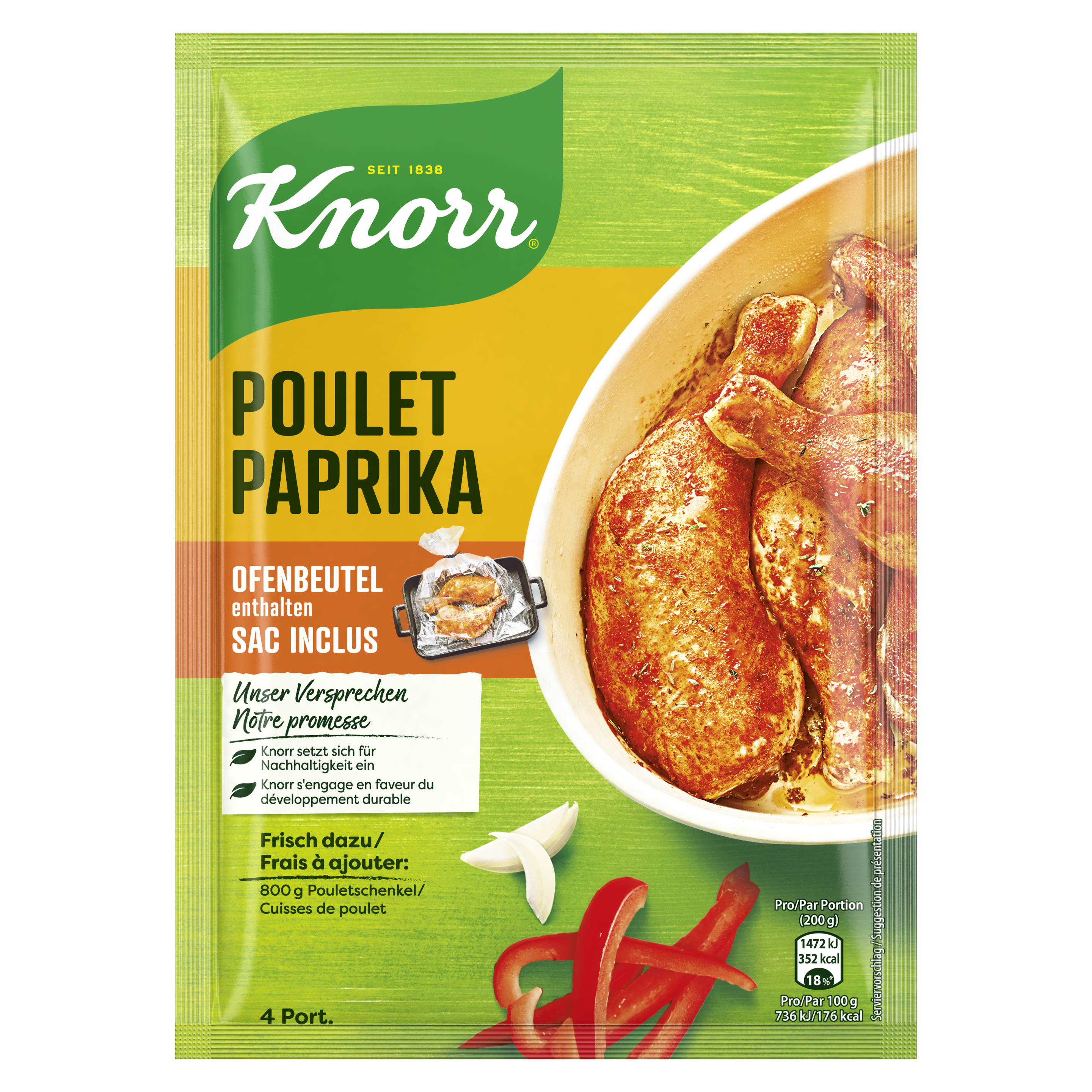 KNORR Poulet paprika (sac inclus) sachet 4 portions