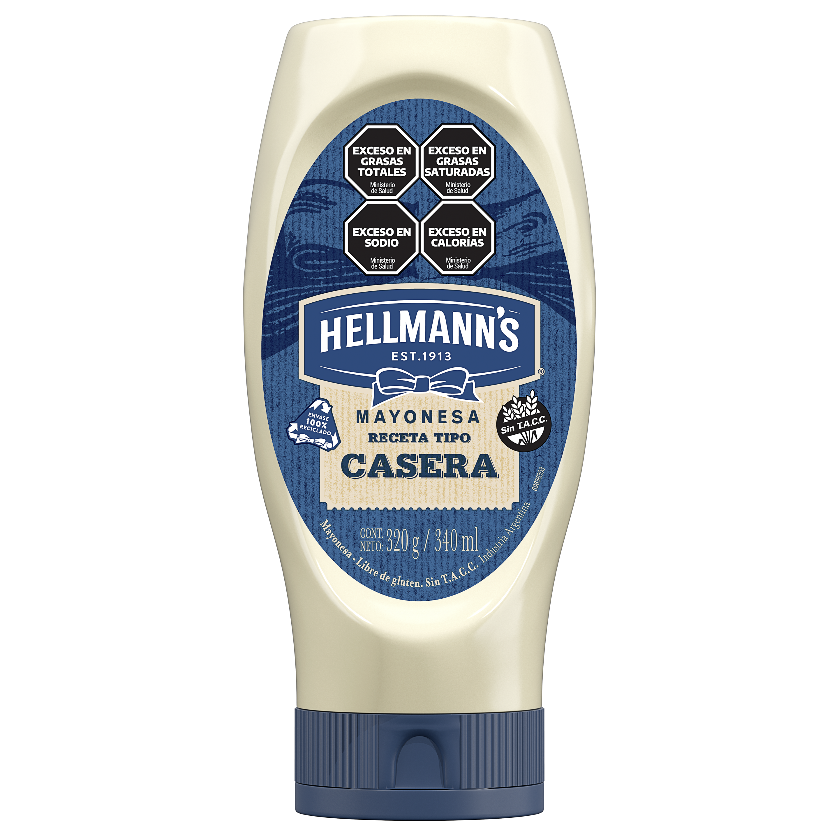 Imagen de envase de botella de mayonesa Receta Casera Hellmann's 320 gramos