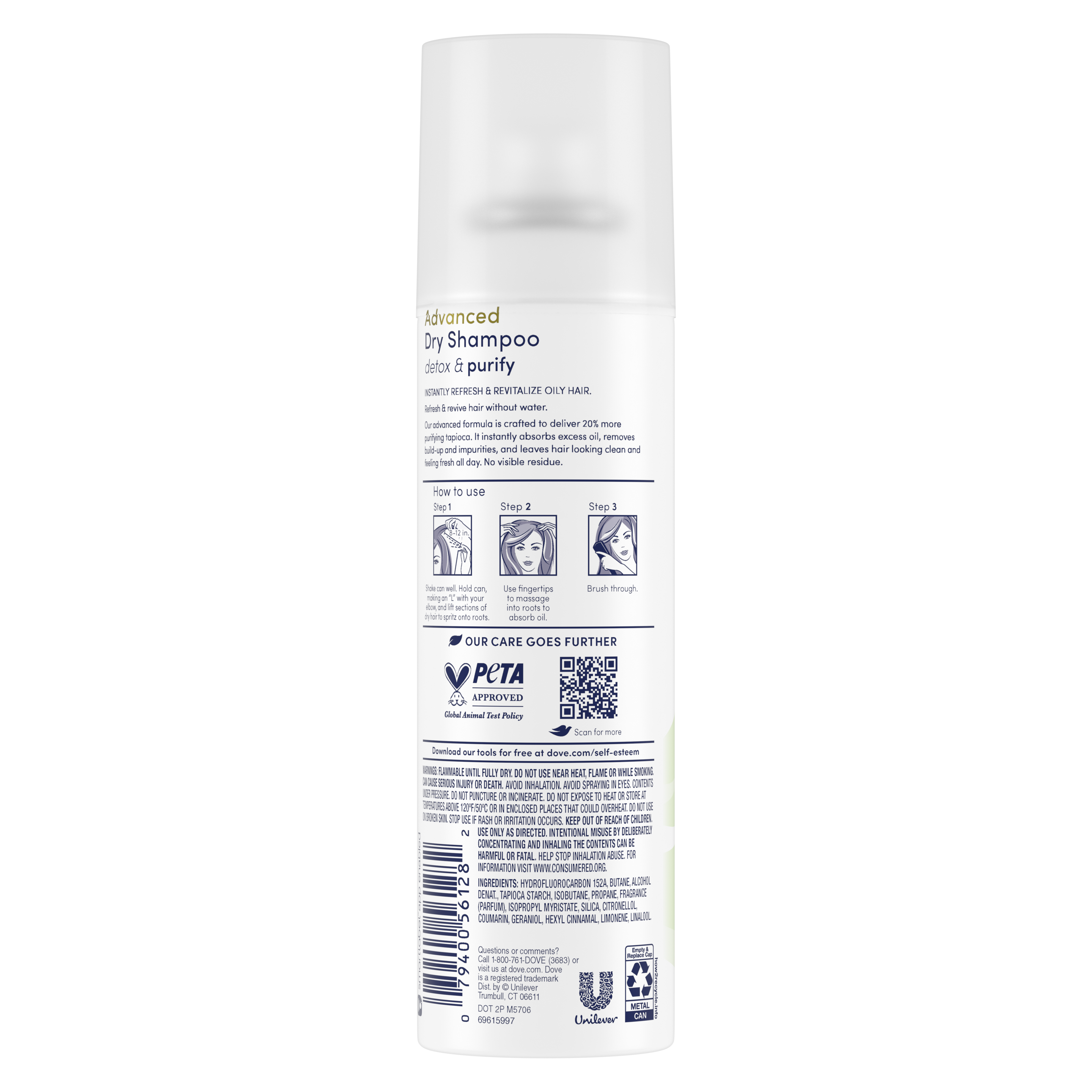 Dove Detox and Purify Dry Shampoo 5 oz