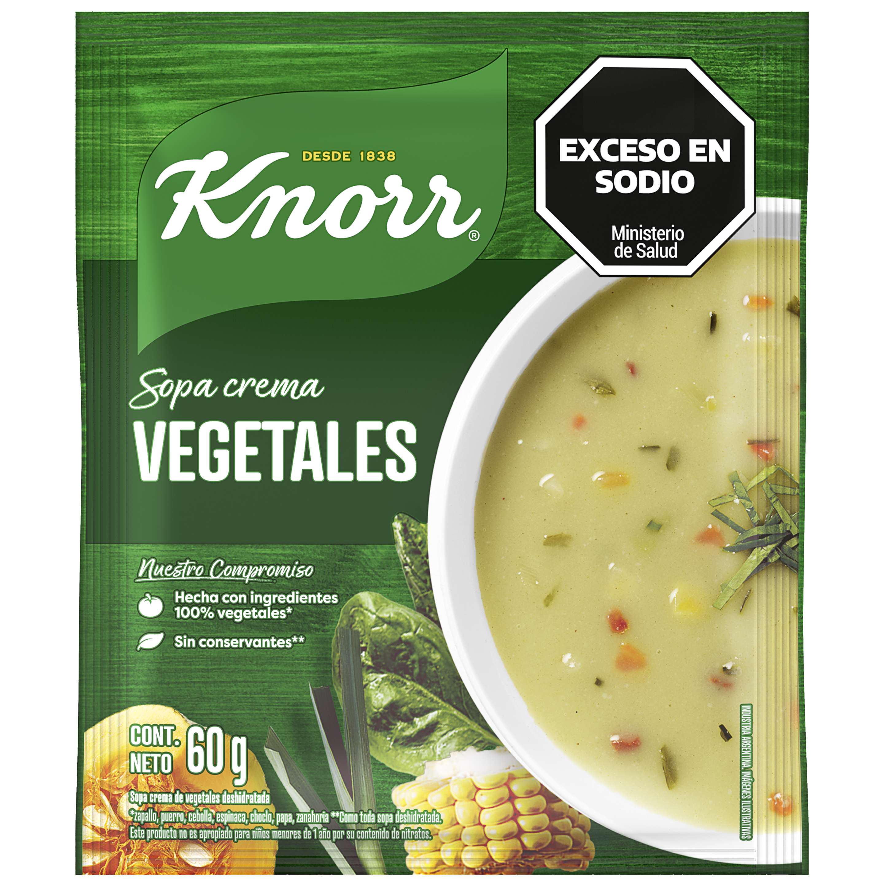 Imagen de envase Sopa Crema de Vegetales Knorr