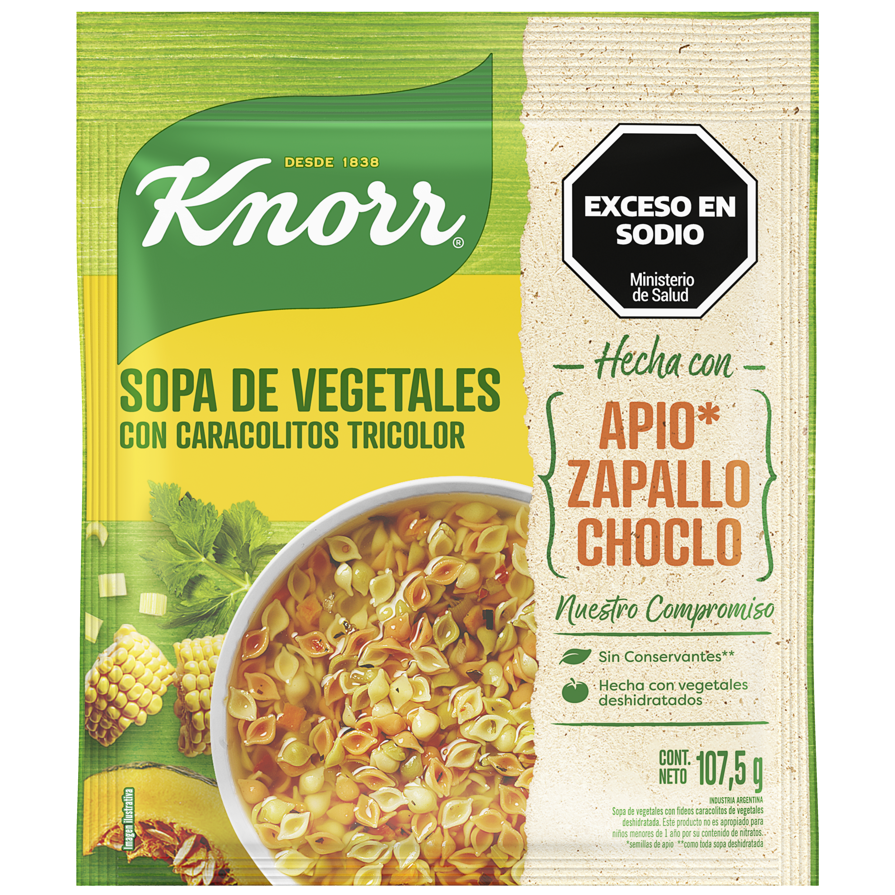 Imagen de envase Sopa de Vegetales con Caracolitos Tricolor Knorr
