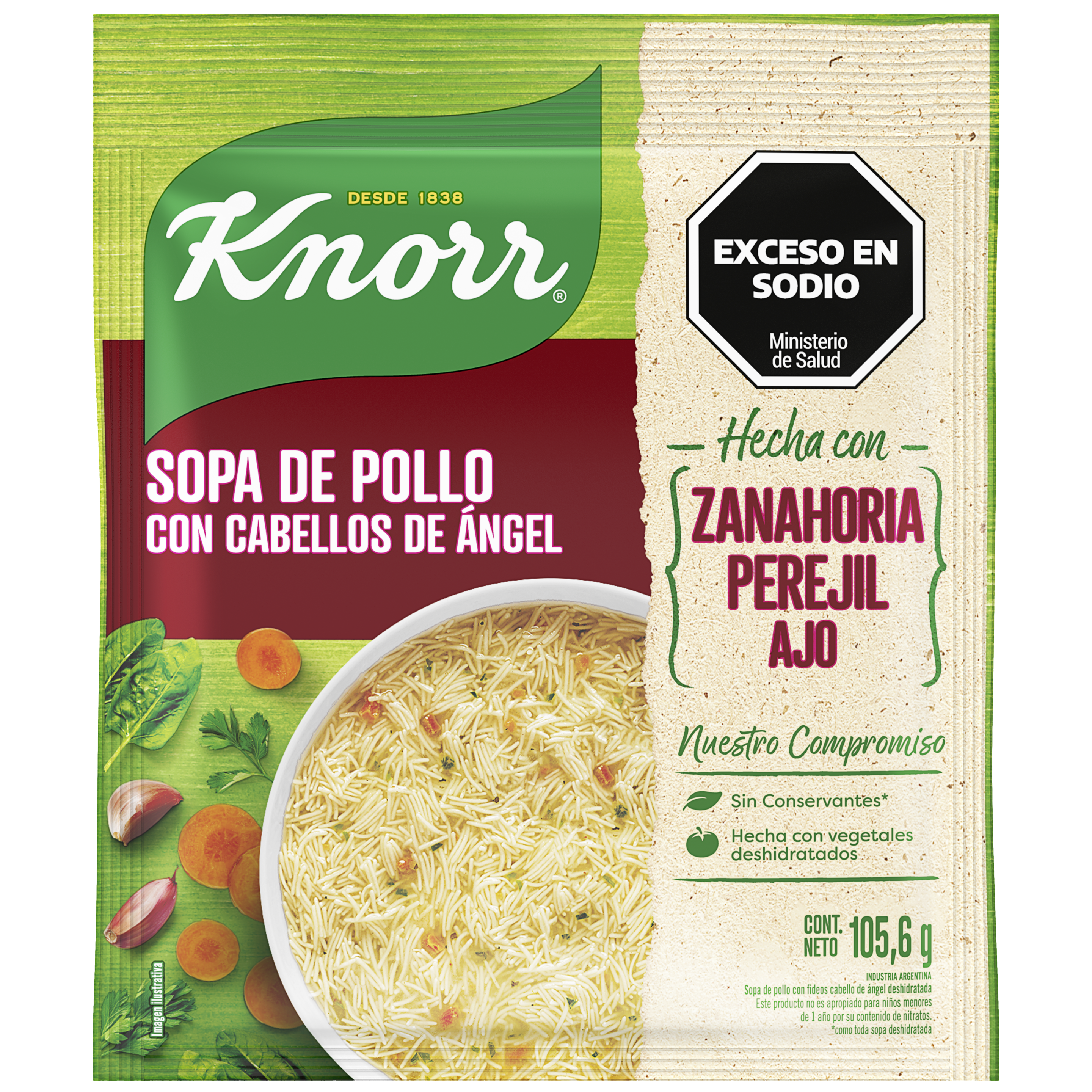 Imagen de envase Sopa de Pollo con Cabellos de Angel  Knorr