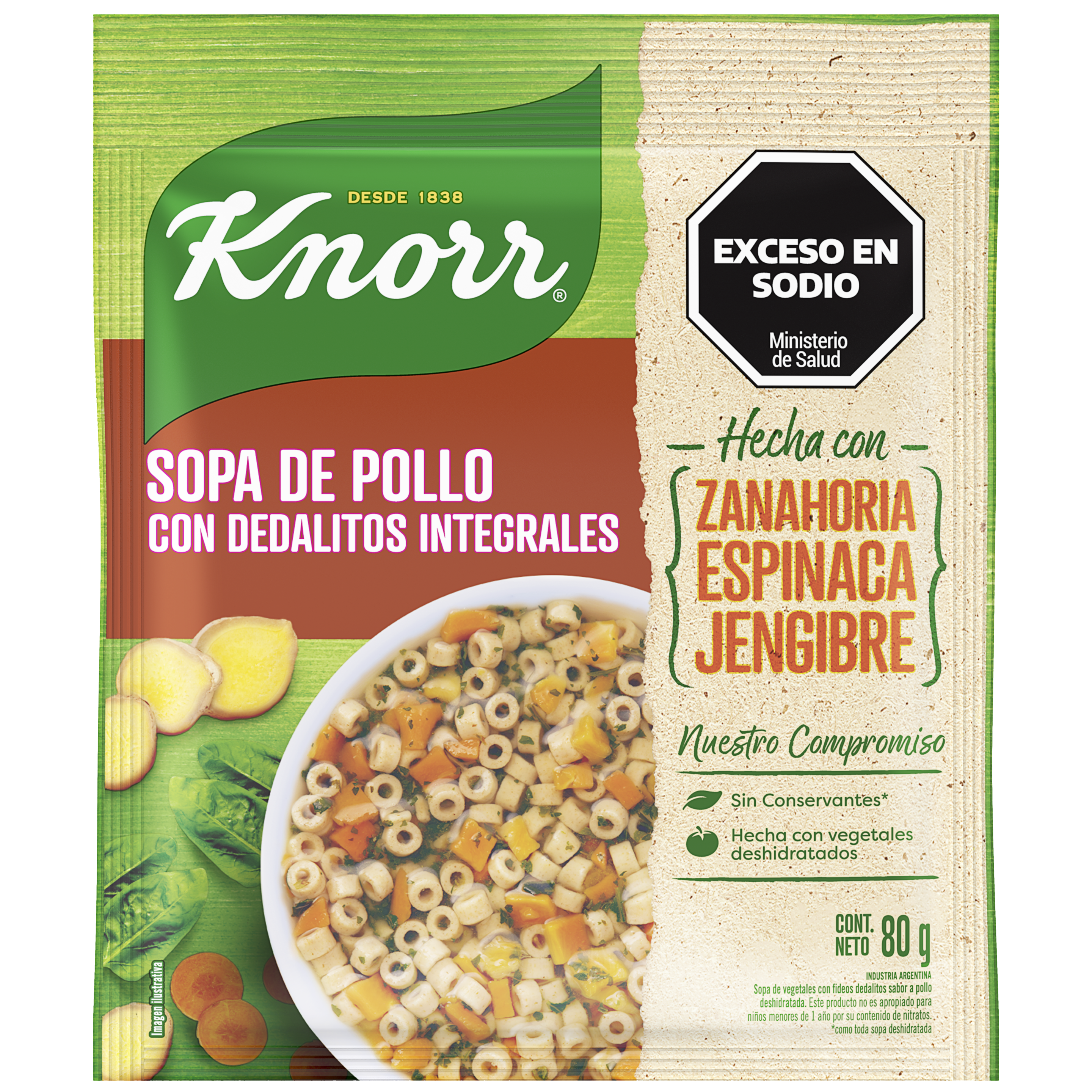 Imagen de envase Sopa Pollo con Dedalitos Integrales Knorr