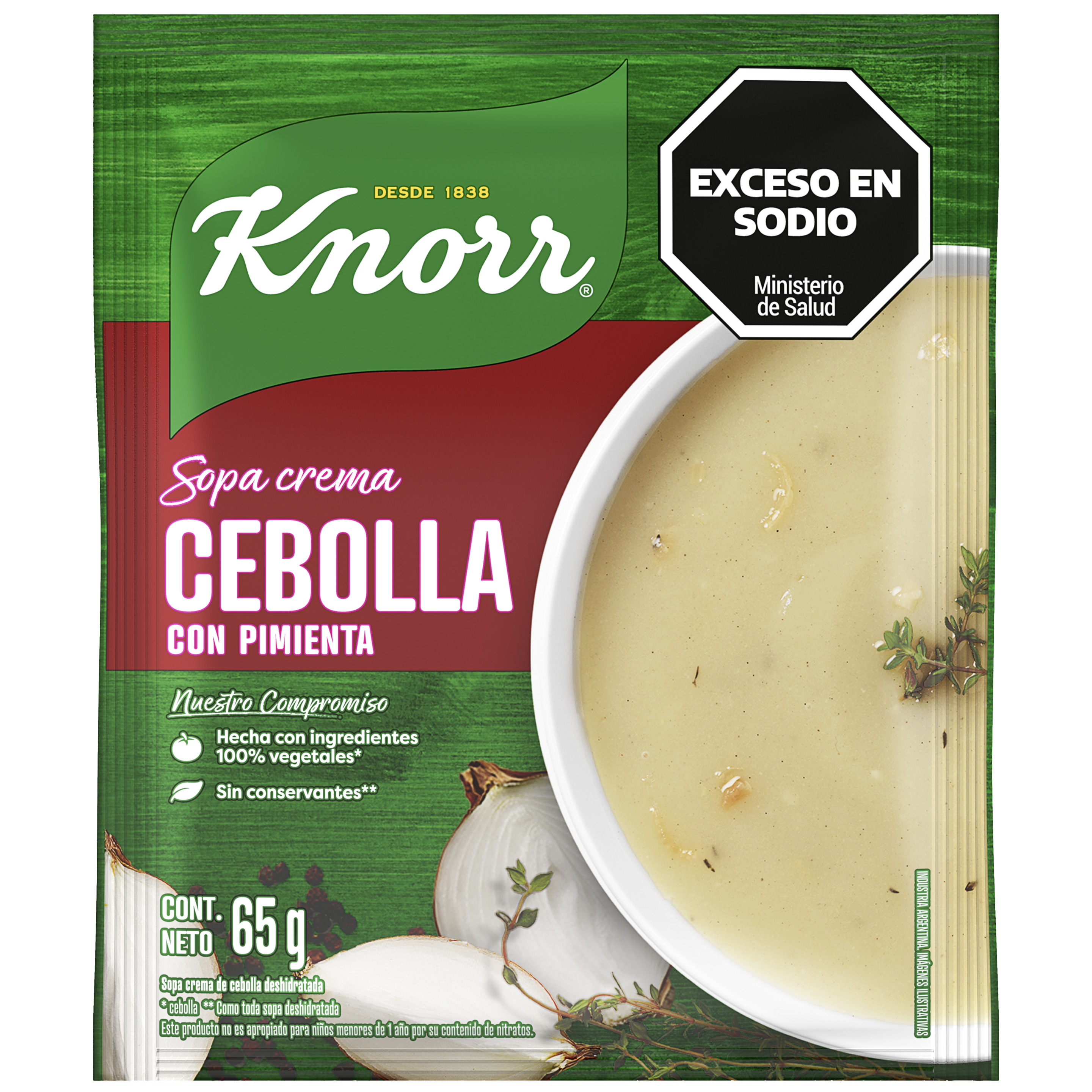 Imagen de envase Sopa Crema de Cebolla Knorr