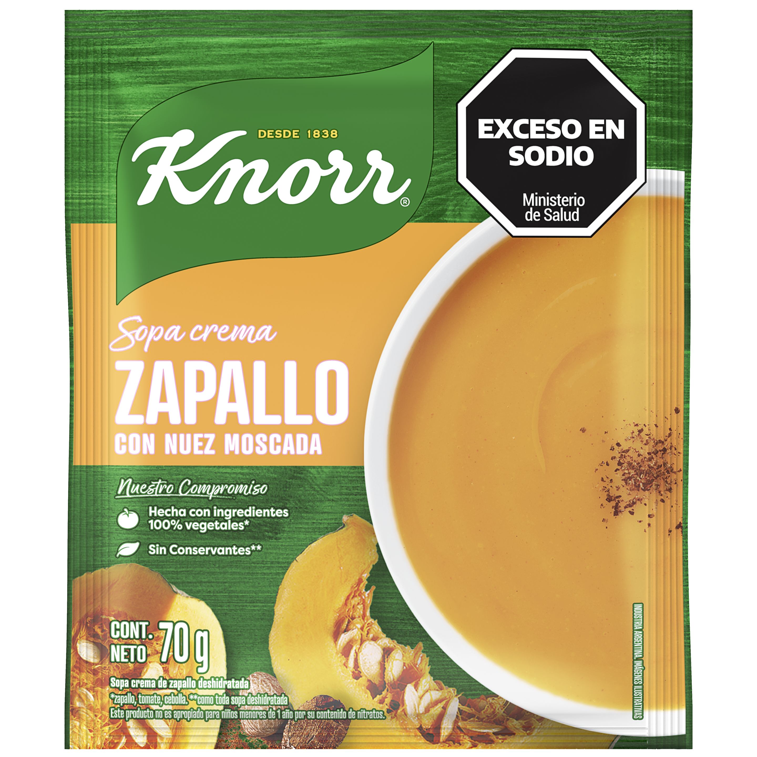 Imagen de envase Sopa Crema de Zapallo Knorr