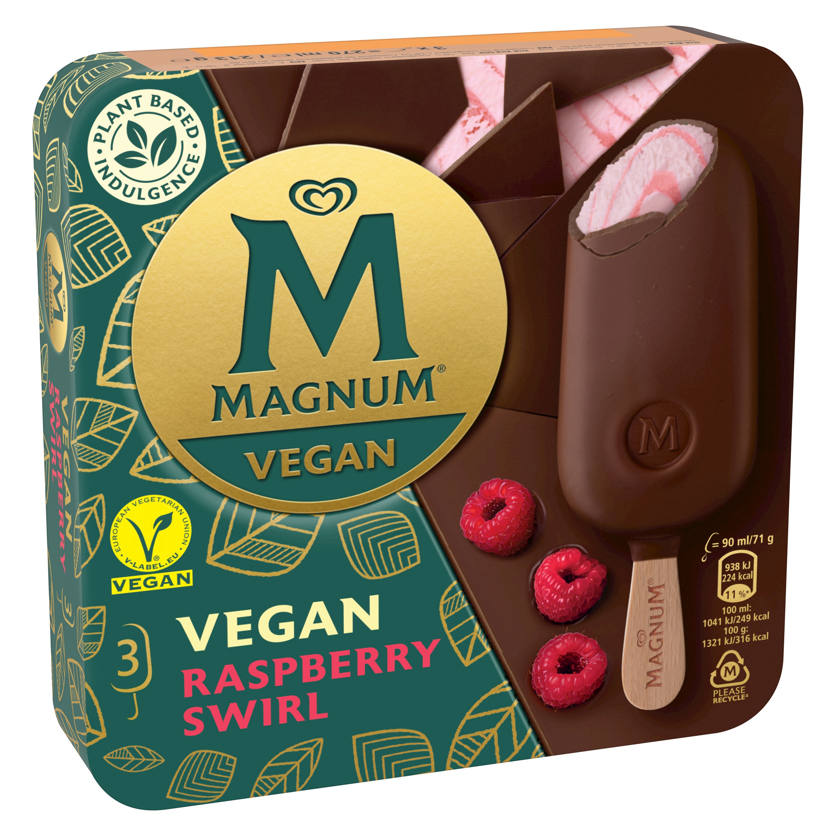 Magnum Vegan Raspberry Swirl 3 x 90 ml